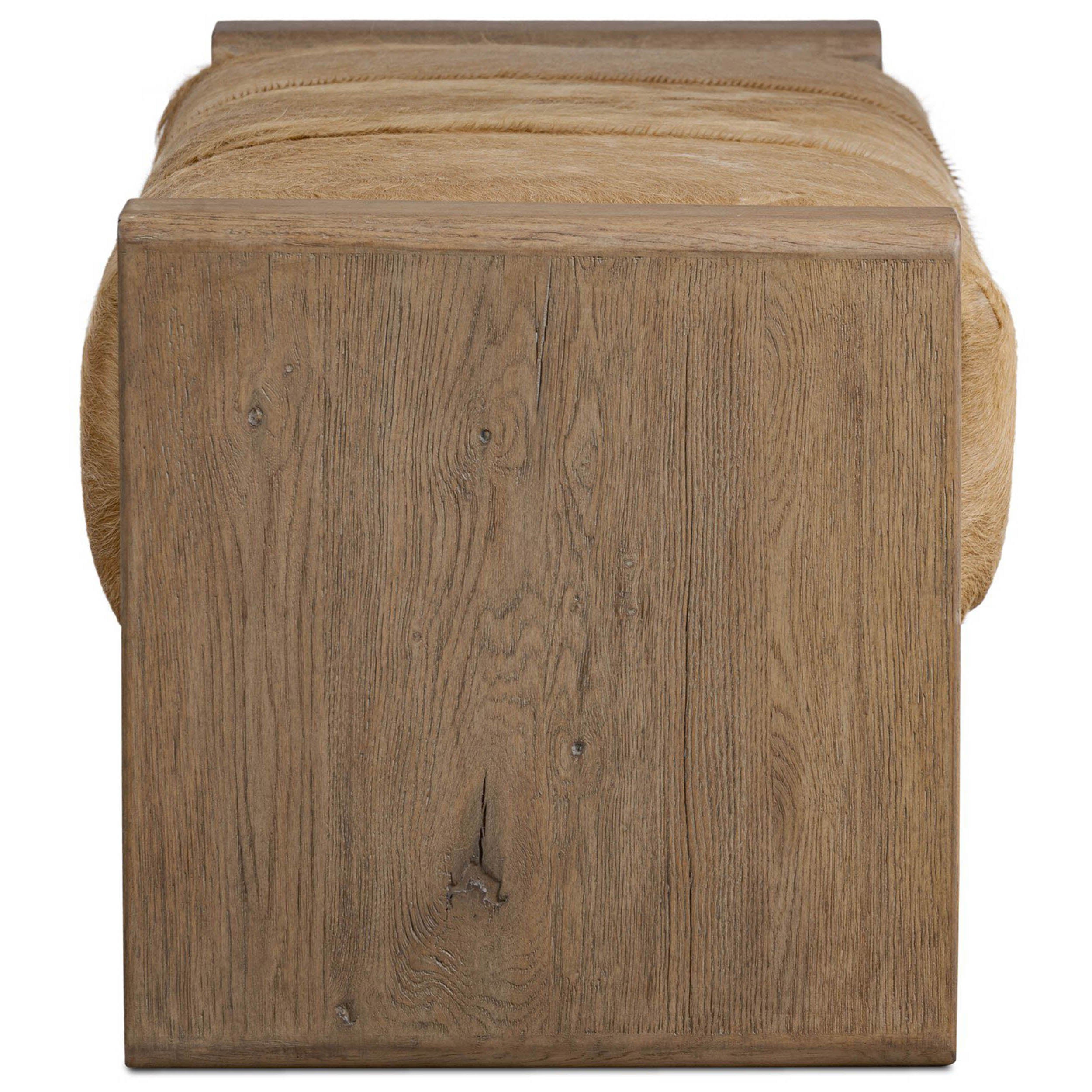 Knox Accent Bench, Light Hair on Hide