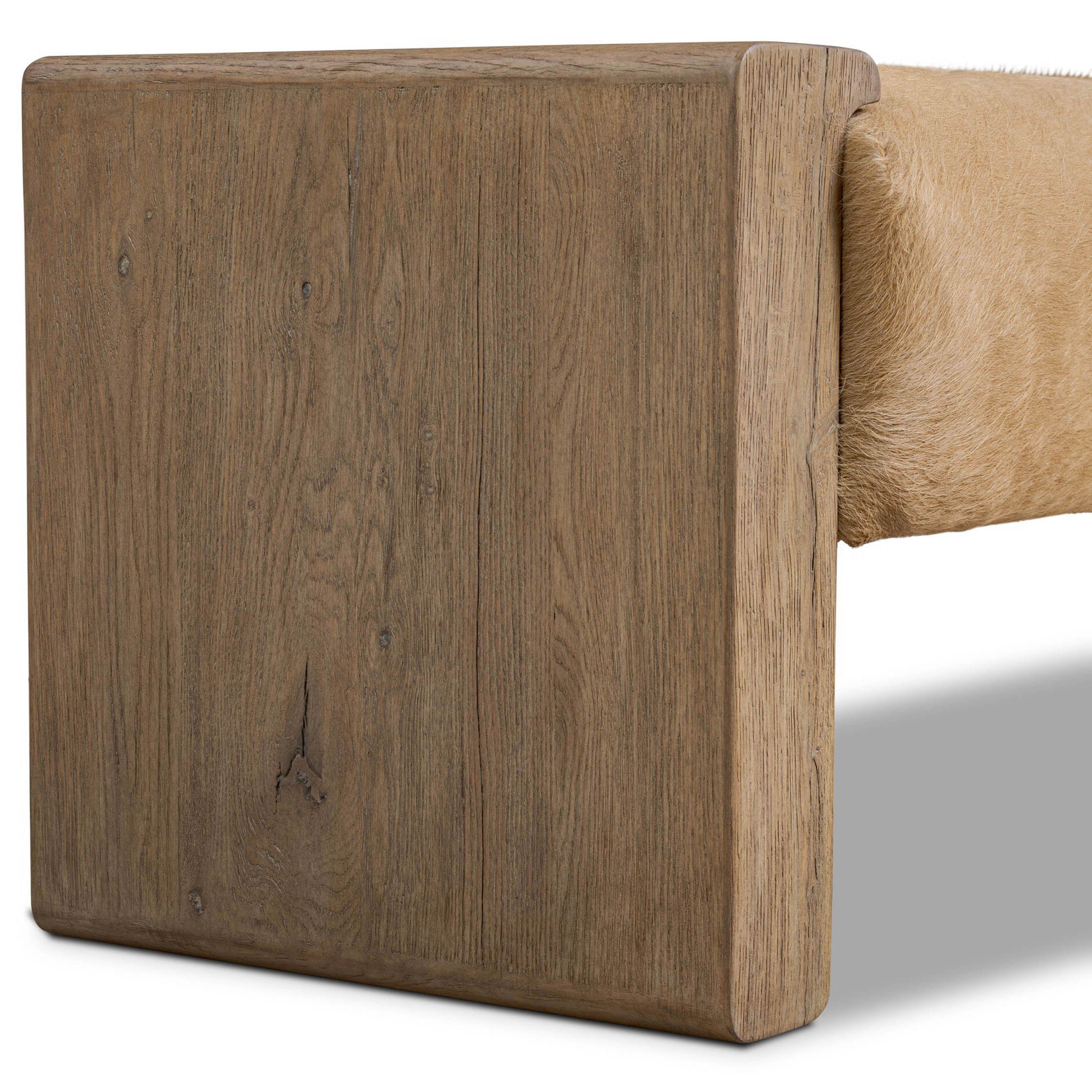 Knox Accent Bench, Light Hair on Hide