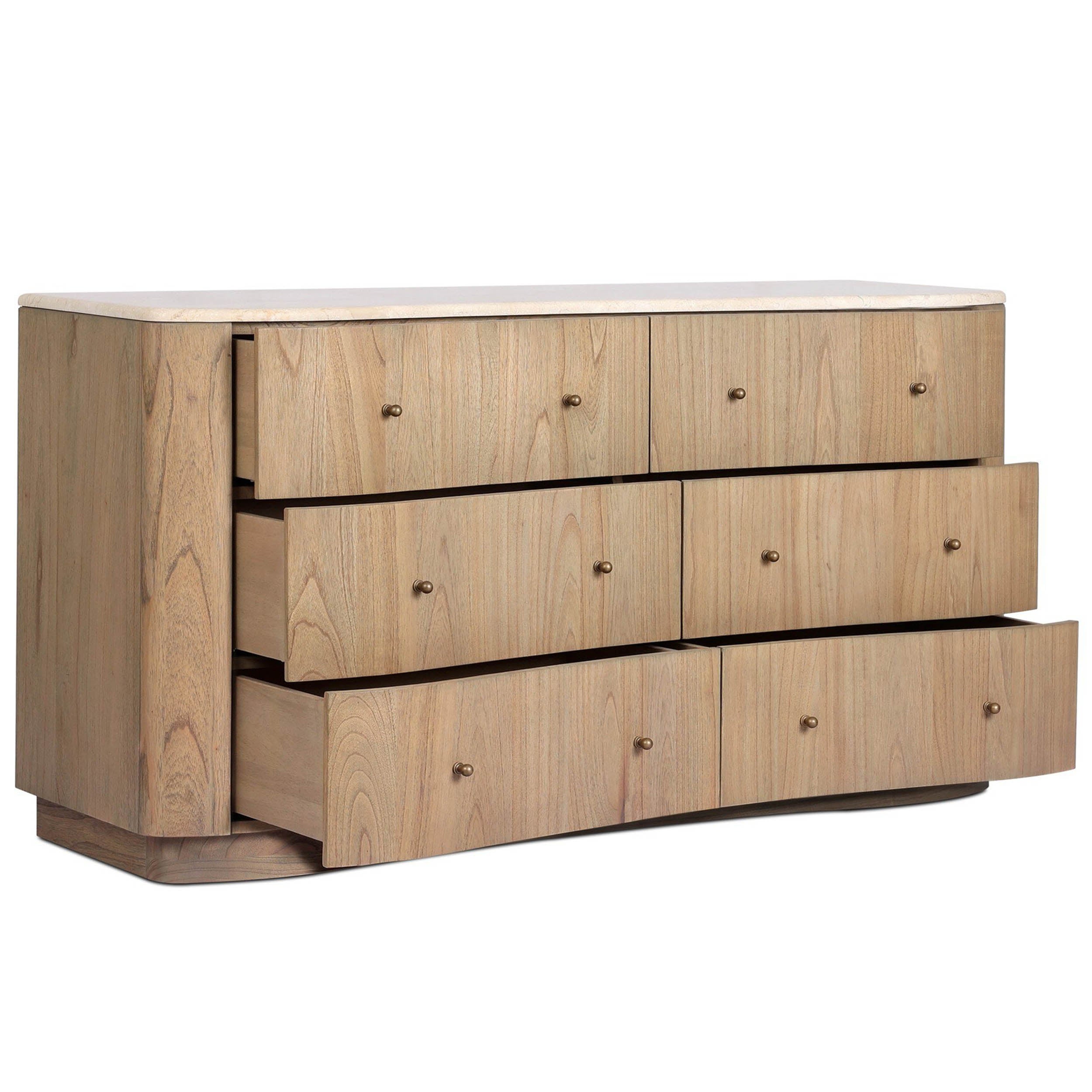 Boa 6 Drawer Dresser, Sandy Mindi Veneer