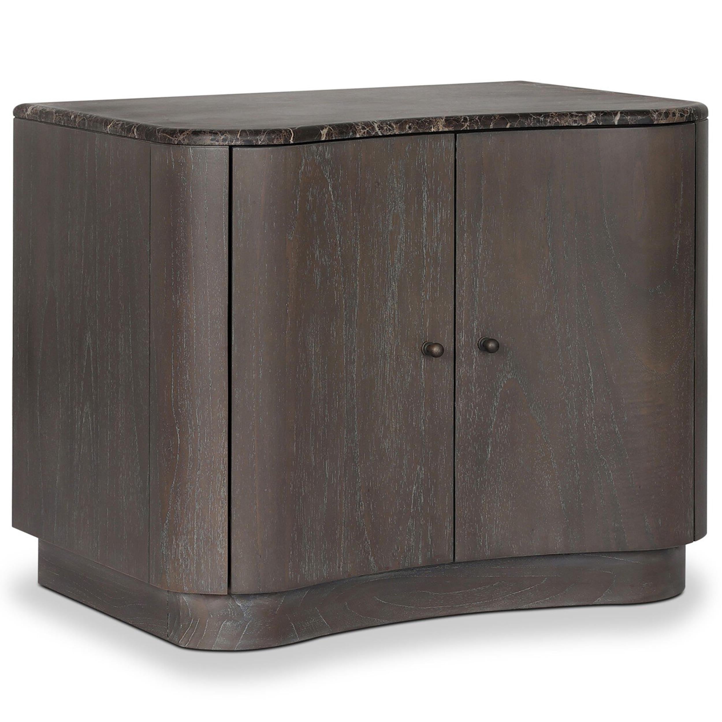 Boa Nightstand, Dark Honed Emperador Marble