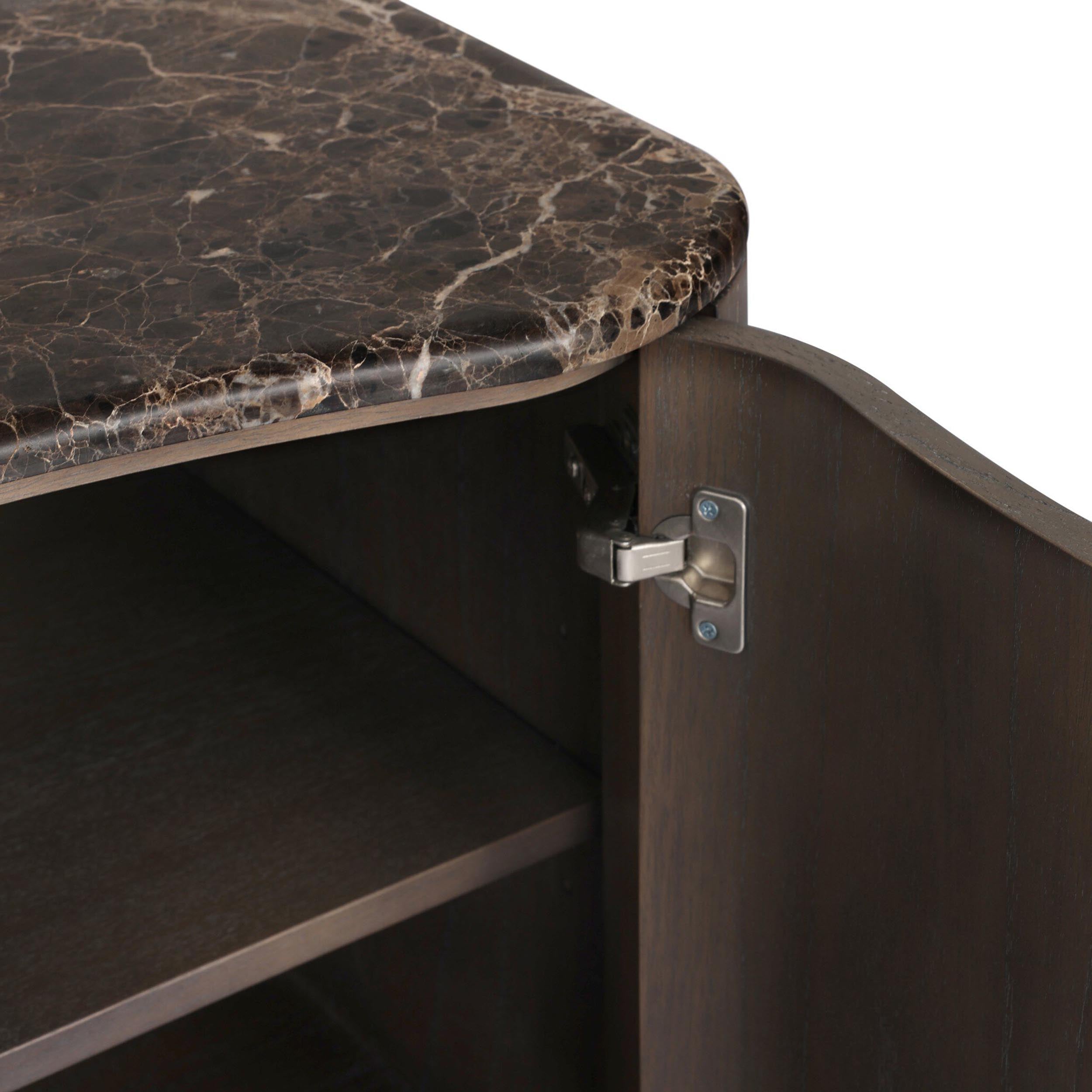 Boa Nightstand, Dark Honed Emperador Marble