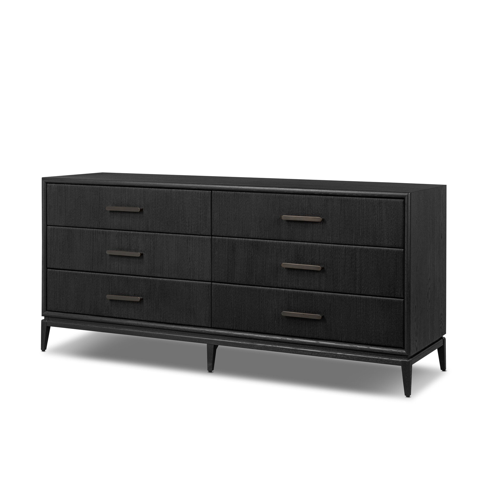 Rosenell 6 Drawer Dresser, Black Paper Cord