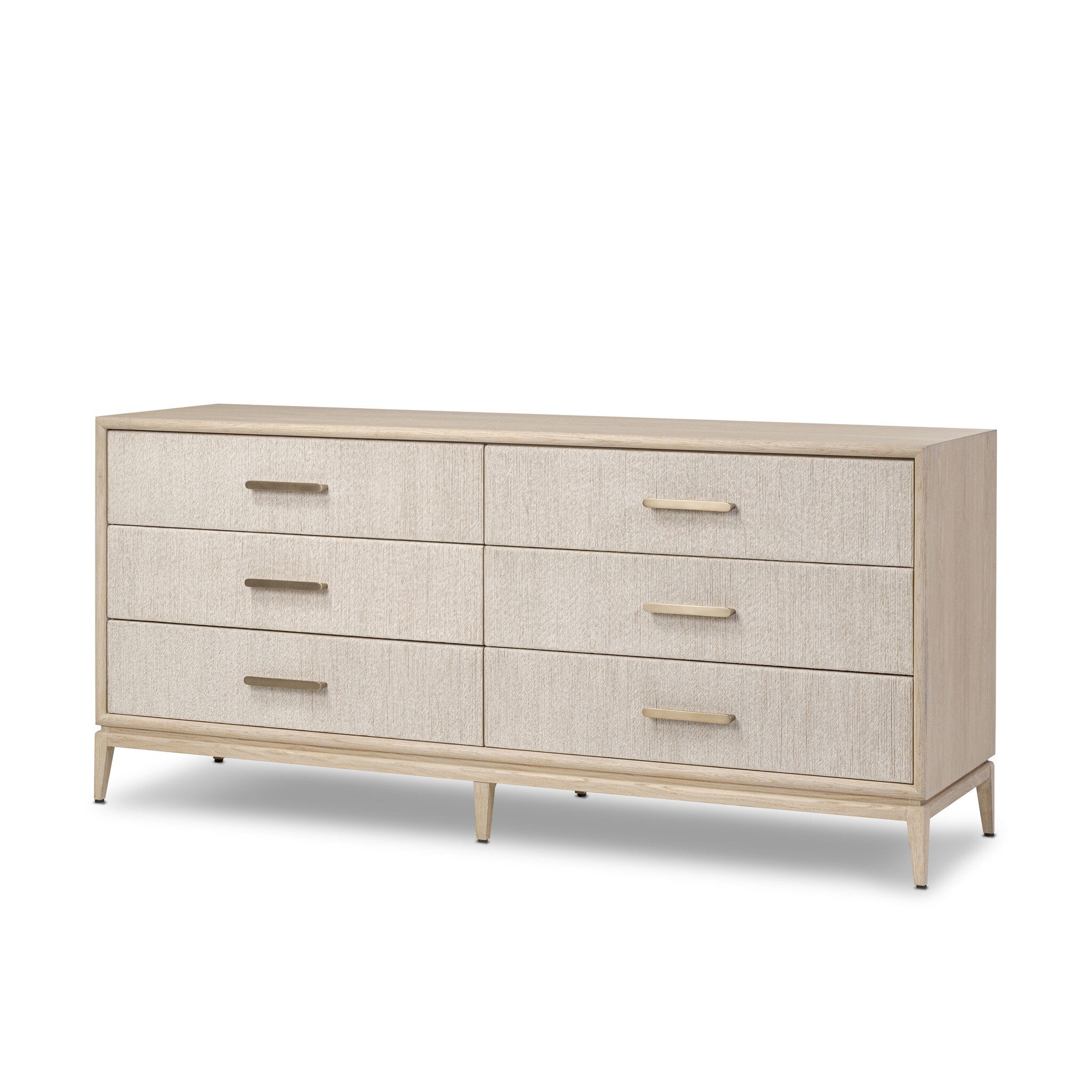 Rosenell 6 Drawer Dresser, Natural Paper Cord