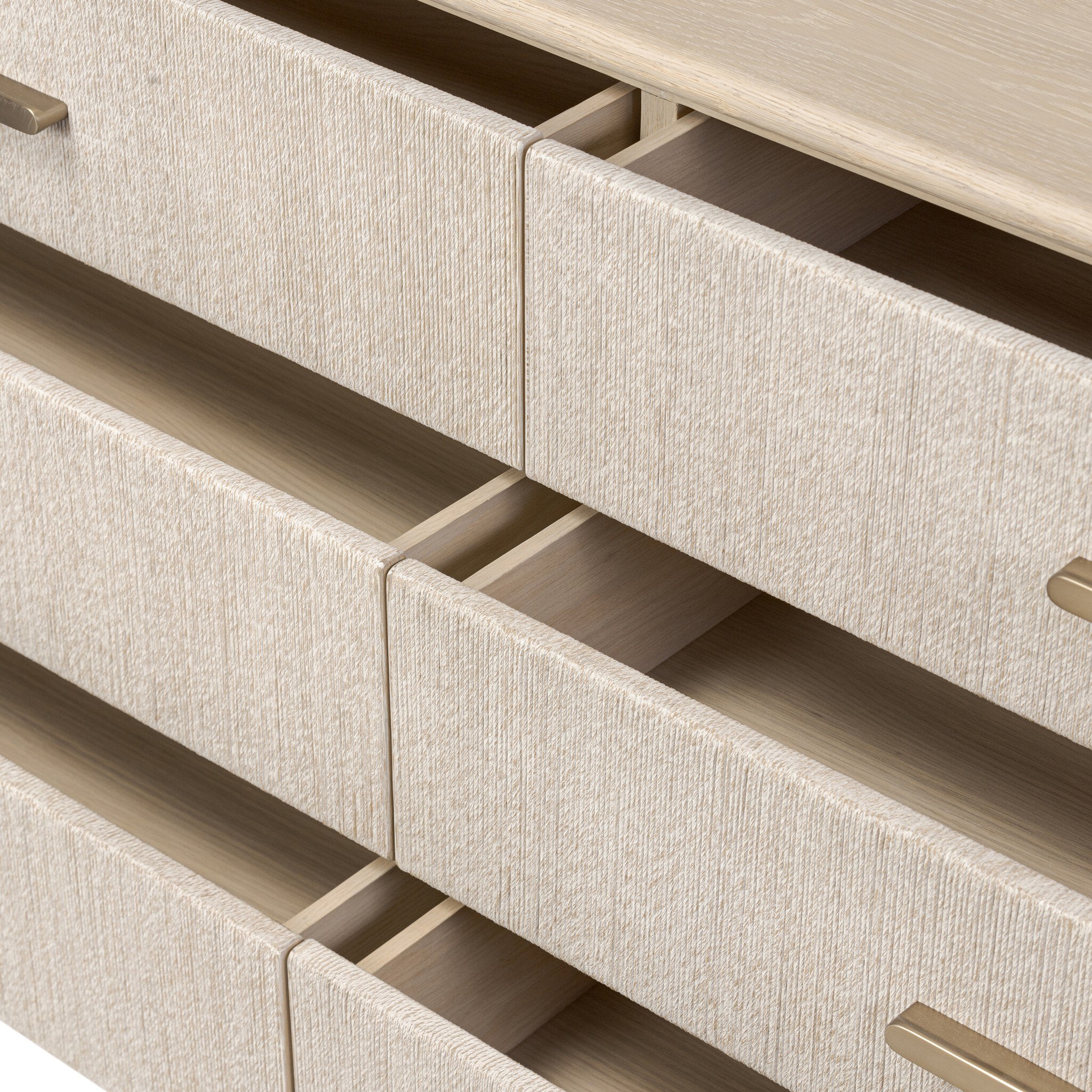 Rosenell 6 Drawer Dresser, Natural Paper Cord