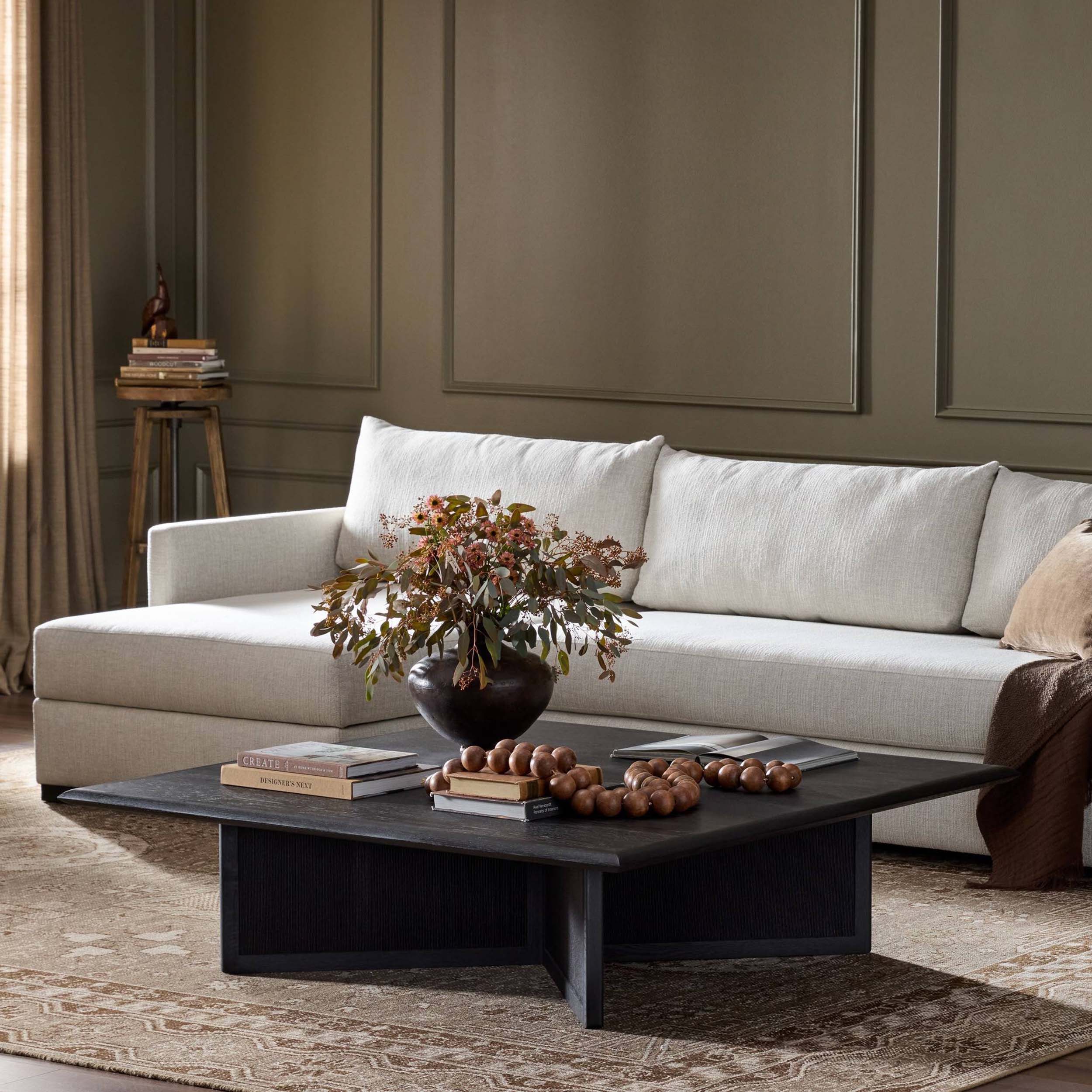 Rosenell Square Coffee Table, Black Oak Veneer