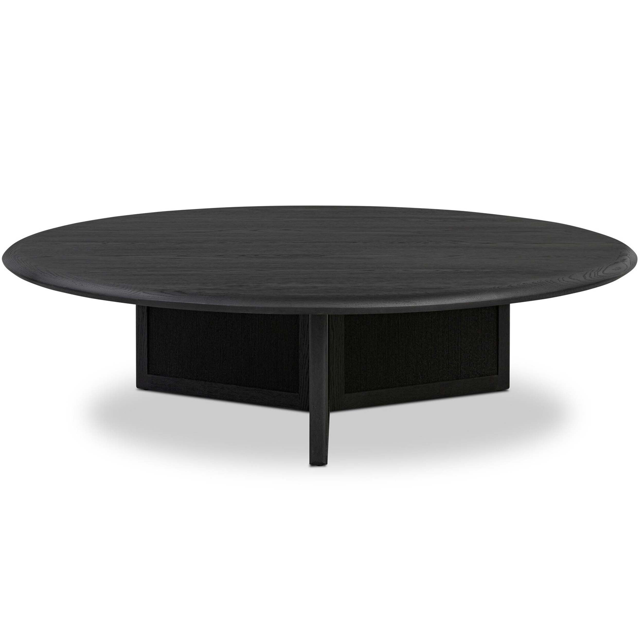 Rosenell Round Coffee Table, Black Oak Veneer