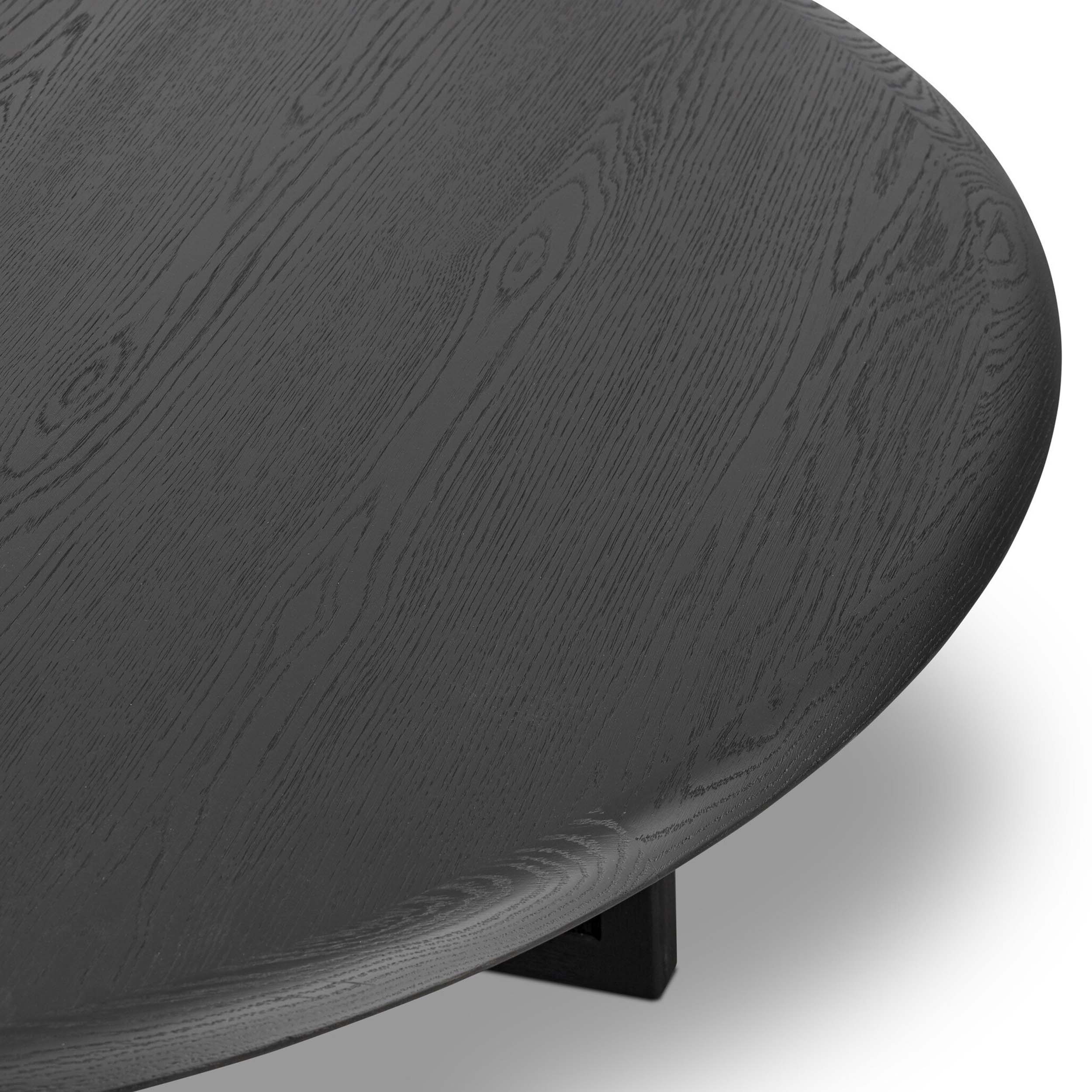 Rosenell Round Coffee Table, Black Oak Veneer