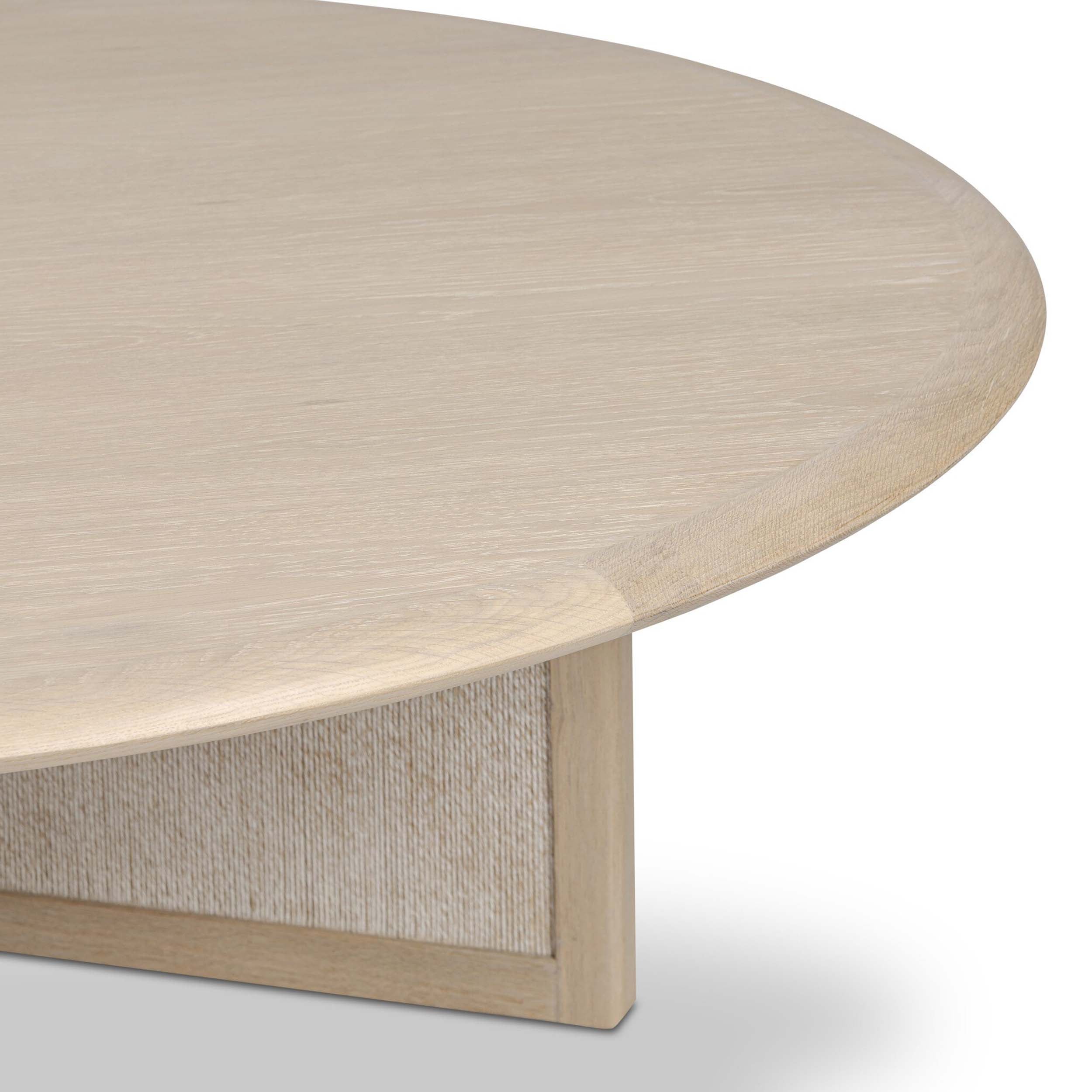 Rosenell Round Coffee Table, Natural Oak Veneer