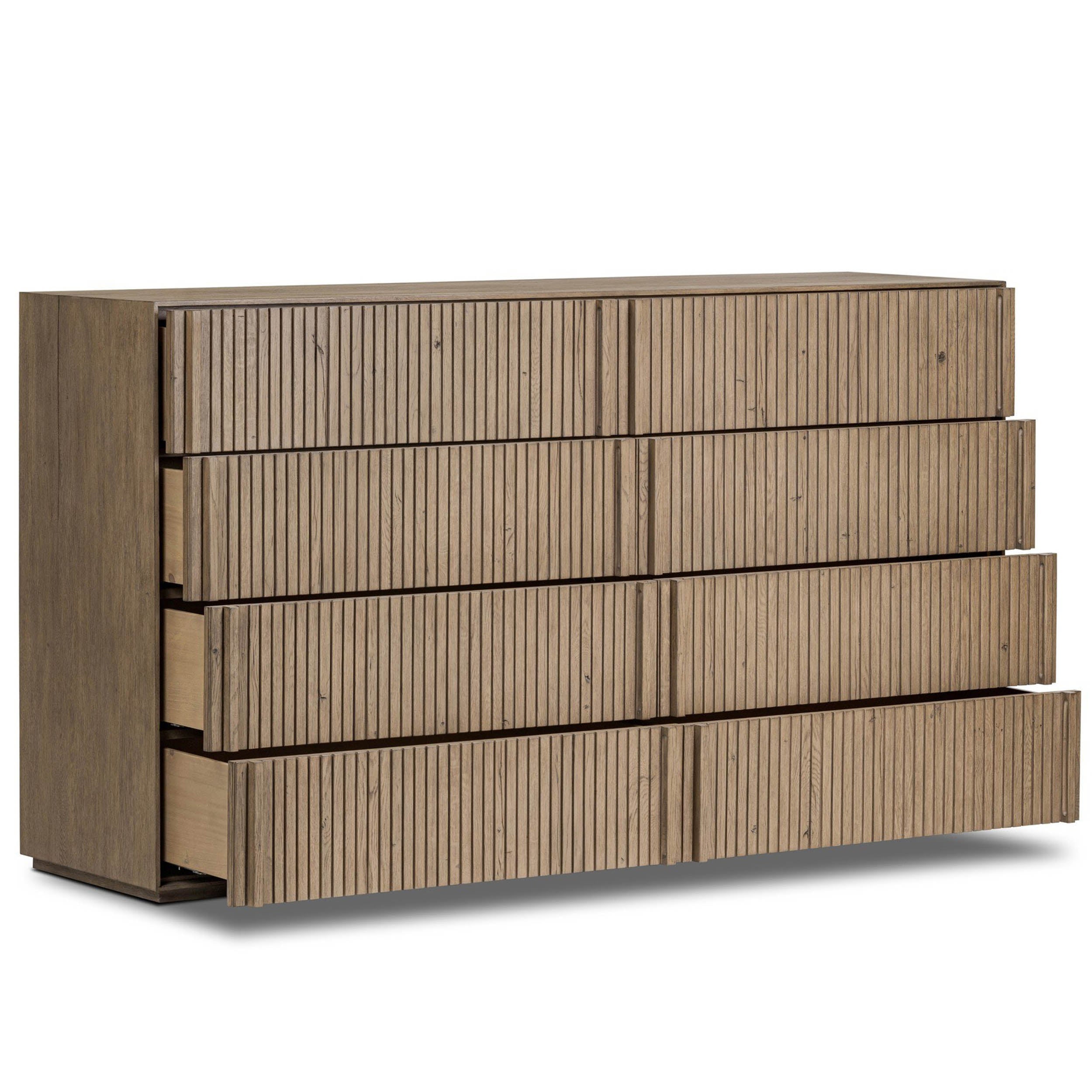Leo 8 Drawer Dresser, Rustic Grey