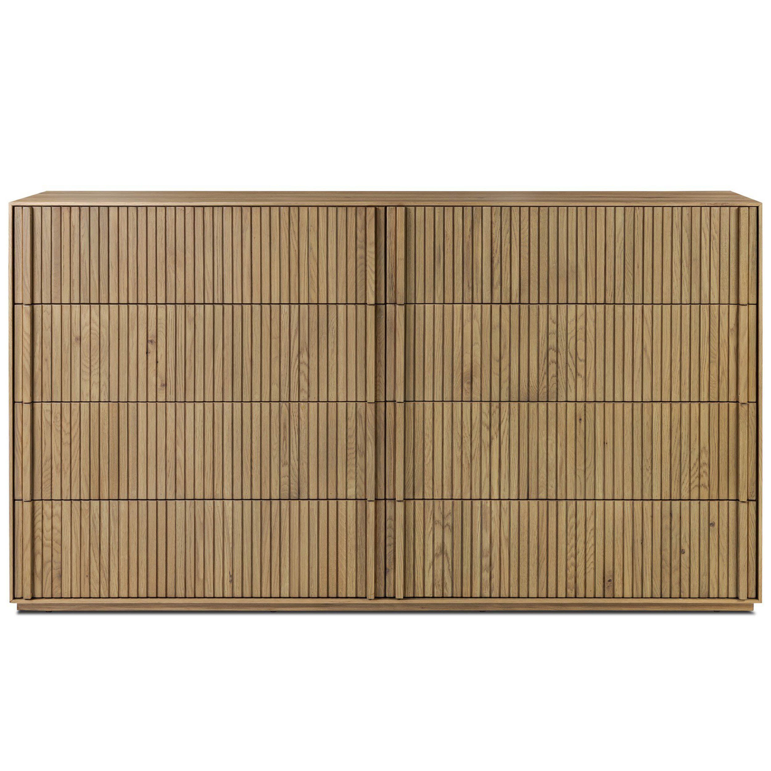 Leo 8 Drawer Dresser, Rustic Light Natural Oak