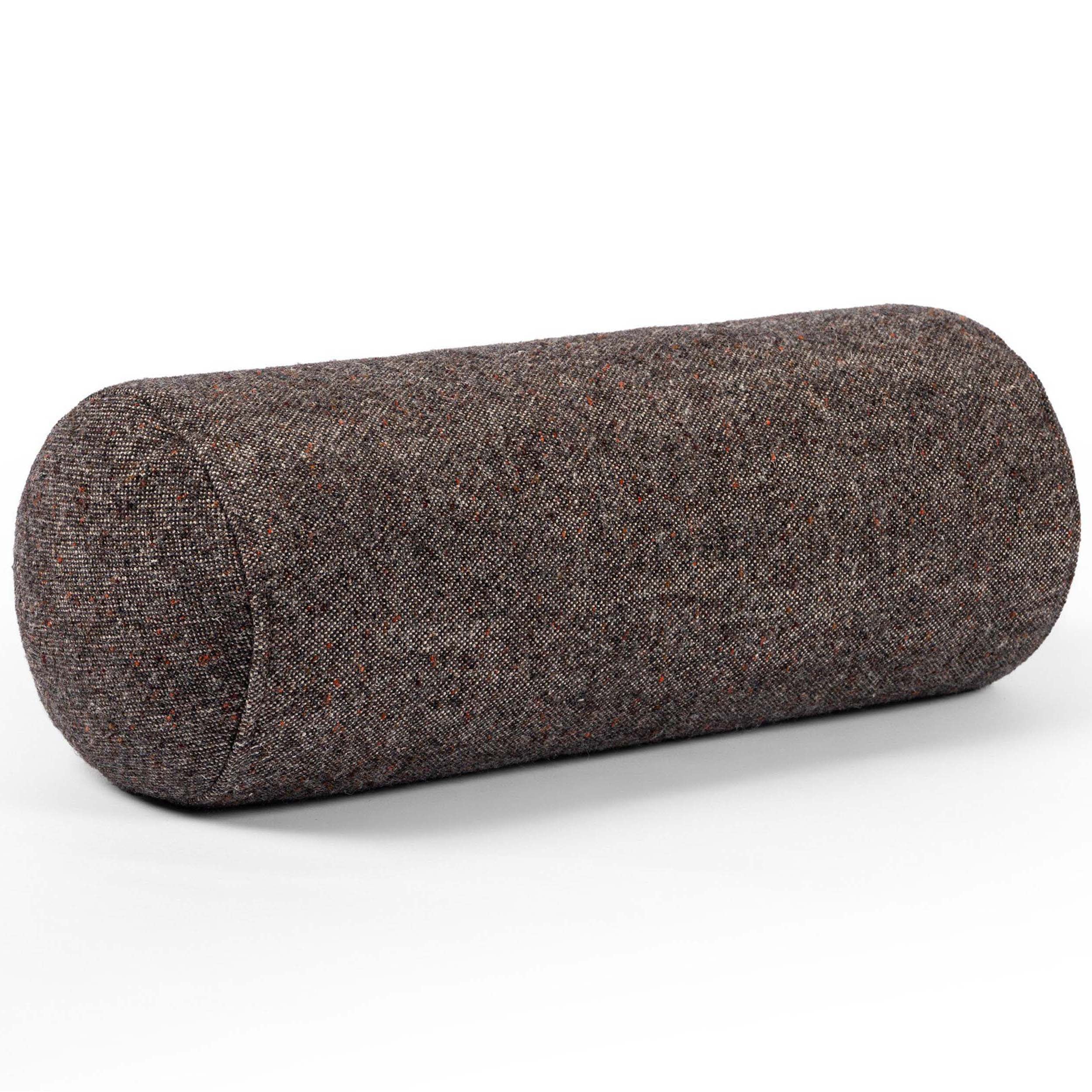 Stonewash Linen Bolster Pillow, Hasselt Ebony