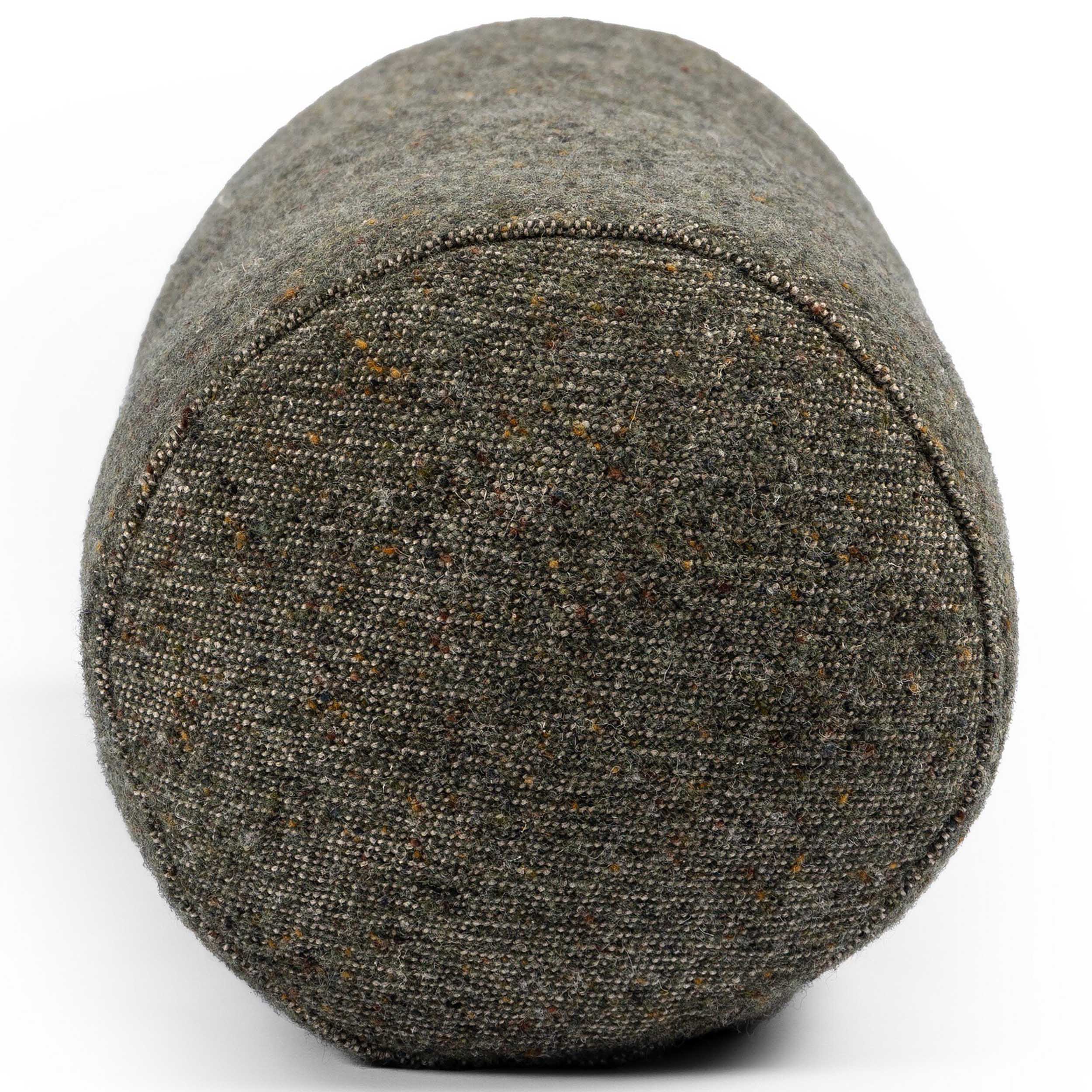 Stonewash Linen Bolster Pillow, Hasselt Olive Green
