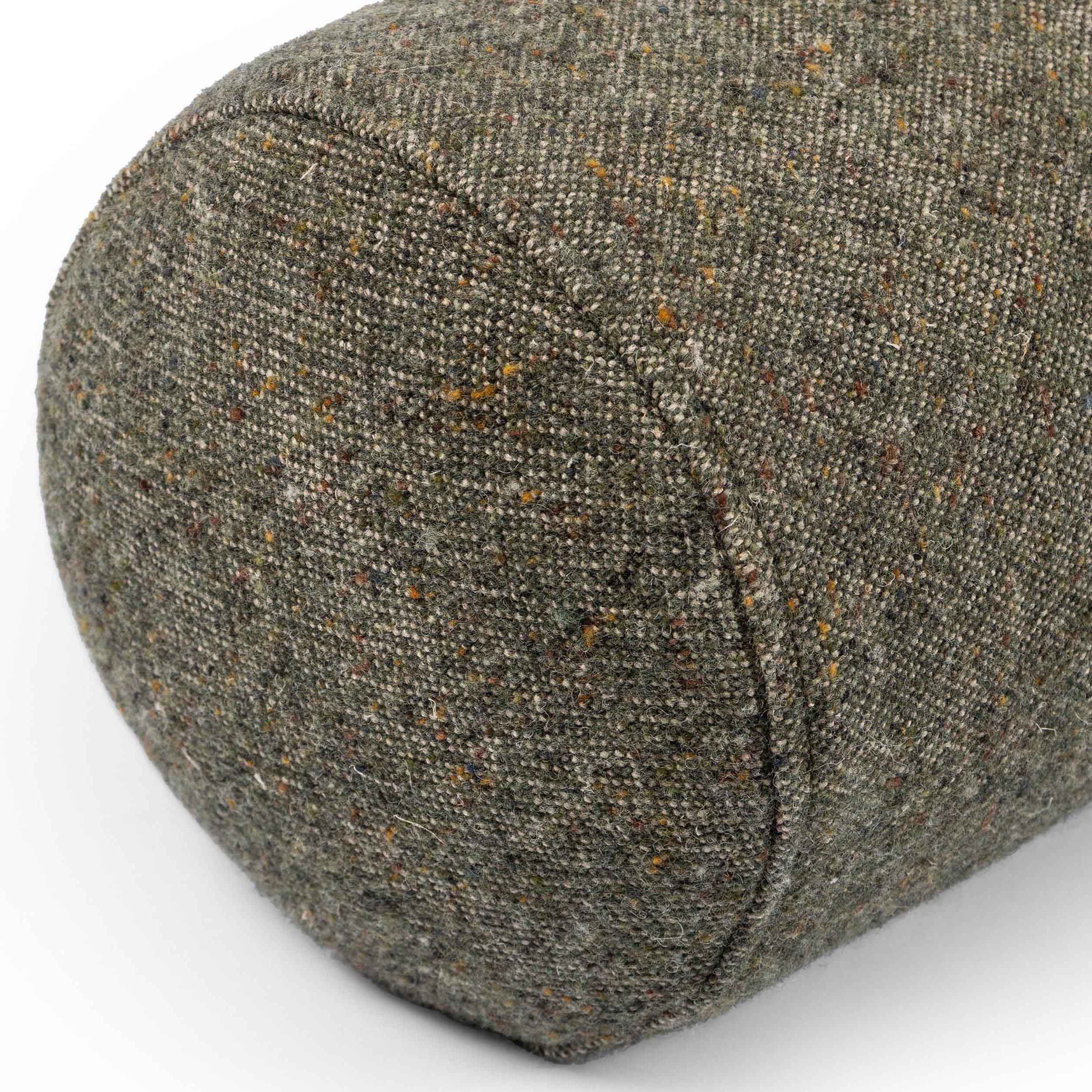 Stonewash Linen Bolster Pillow, Hasselt Olive Green
