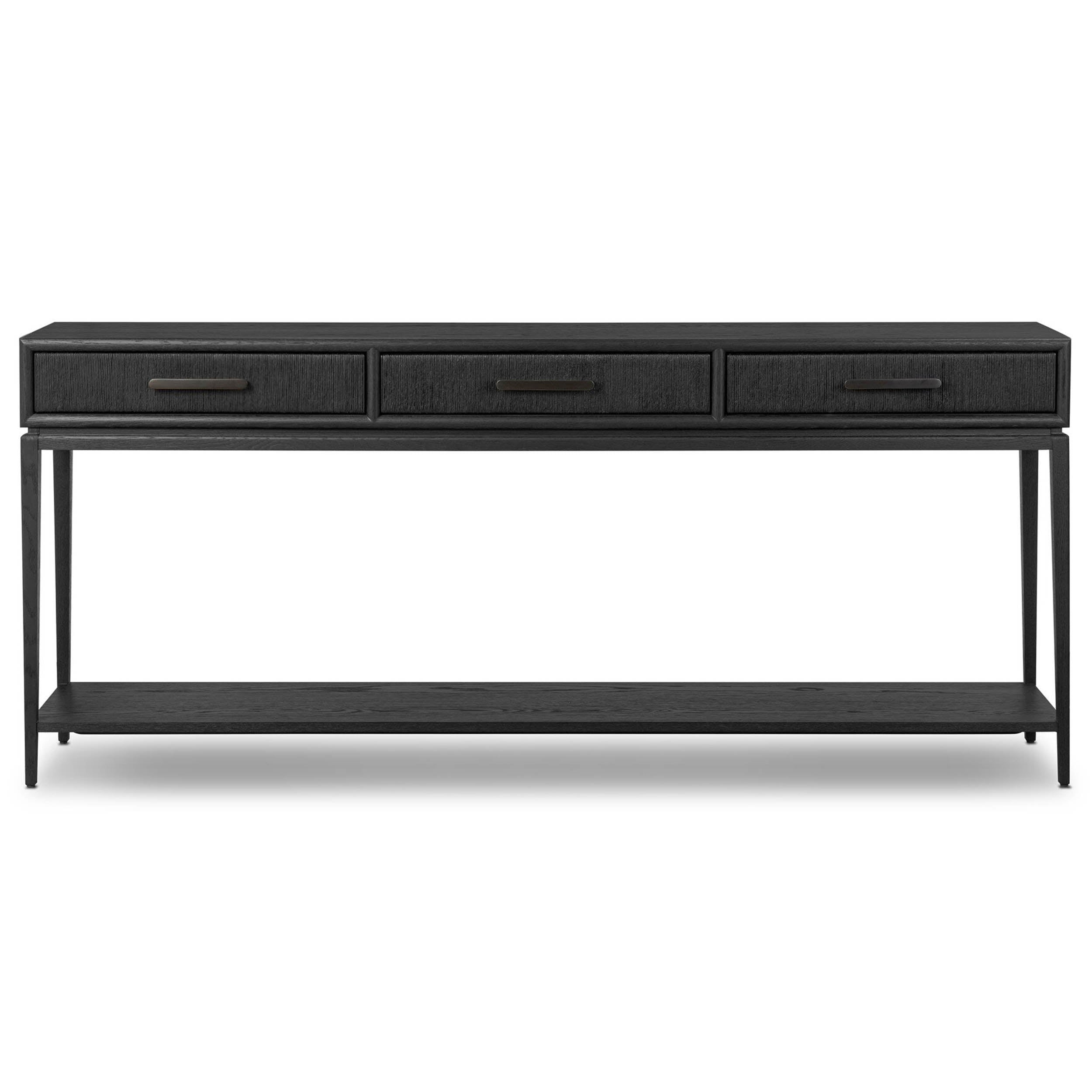 Rosenell Console Table - 78", Black Oak Solid