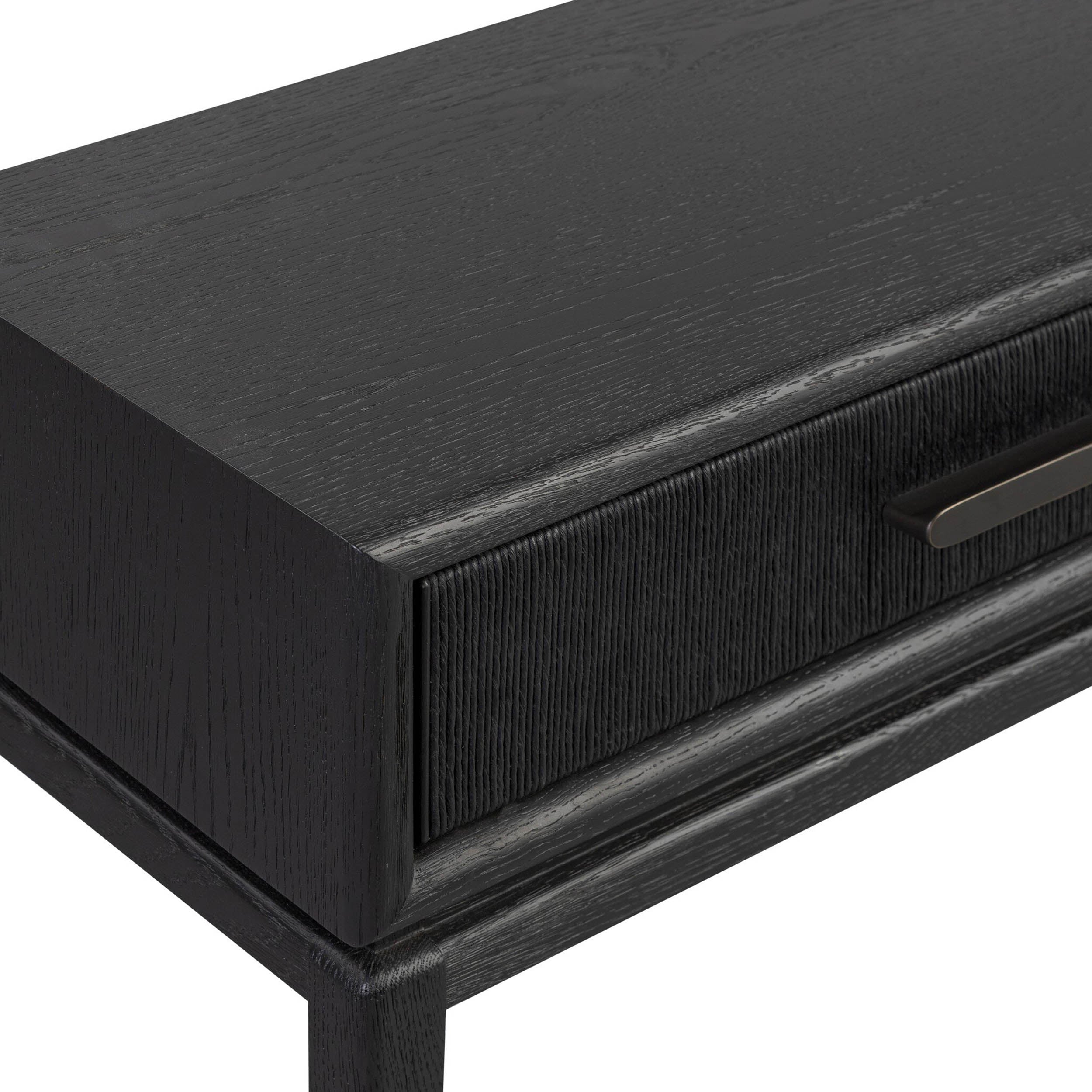 Rosenell Console Table - 78", Black Oak Solid