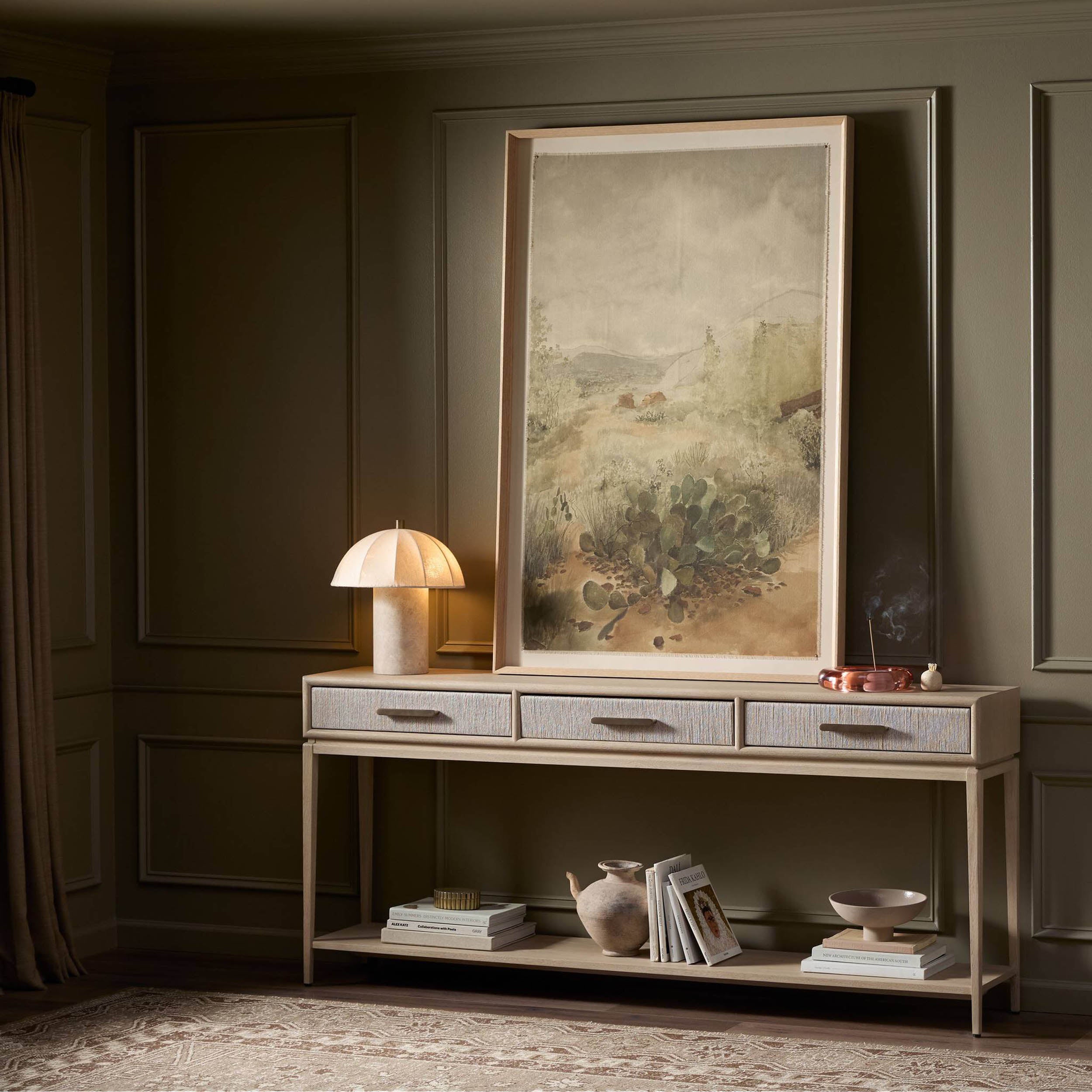 Rosenell Console Table - 78", Natural Oak Solid