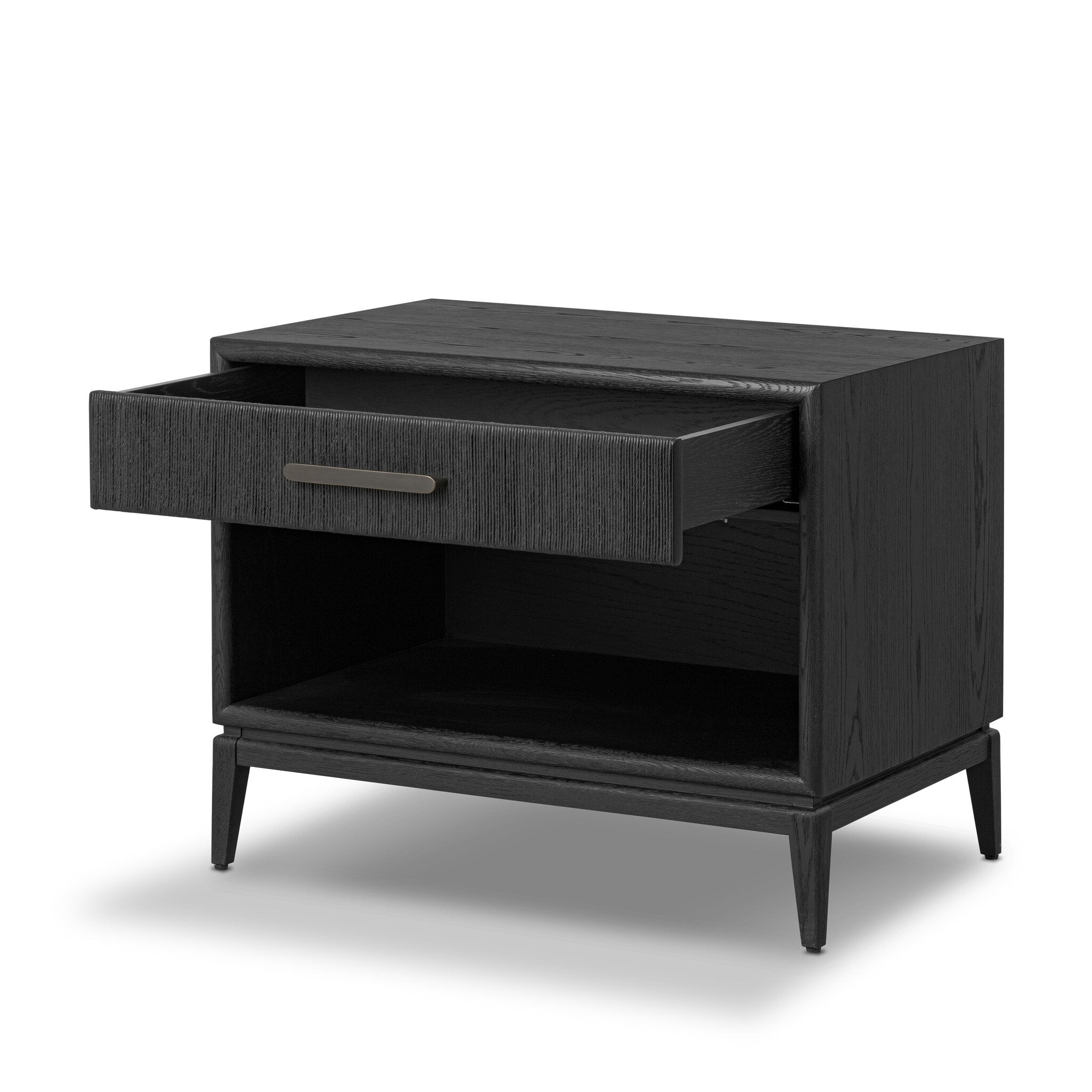 Rosenell Open Nightstand, Black Oak Veneer
