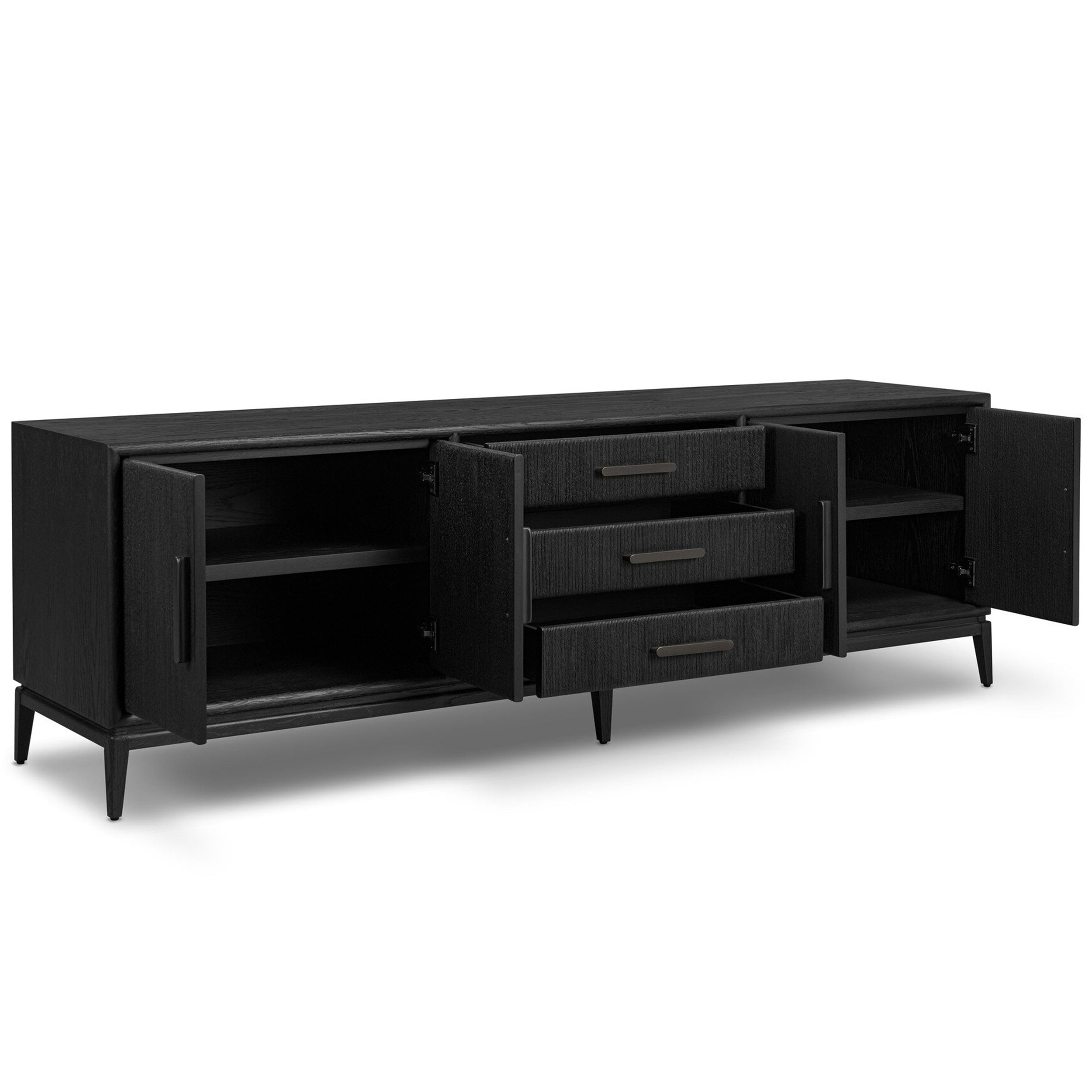 Rosenell Media Console, Black Paper Cord