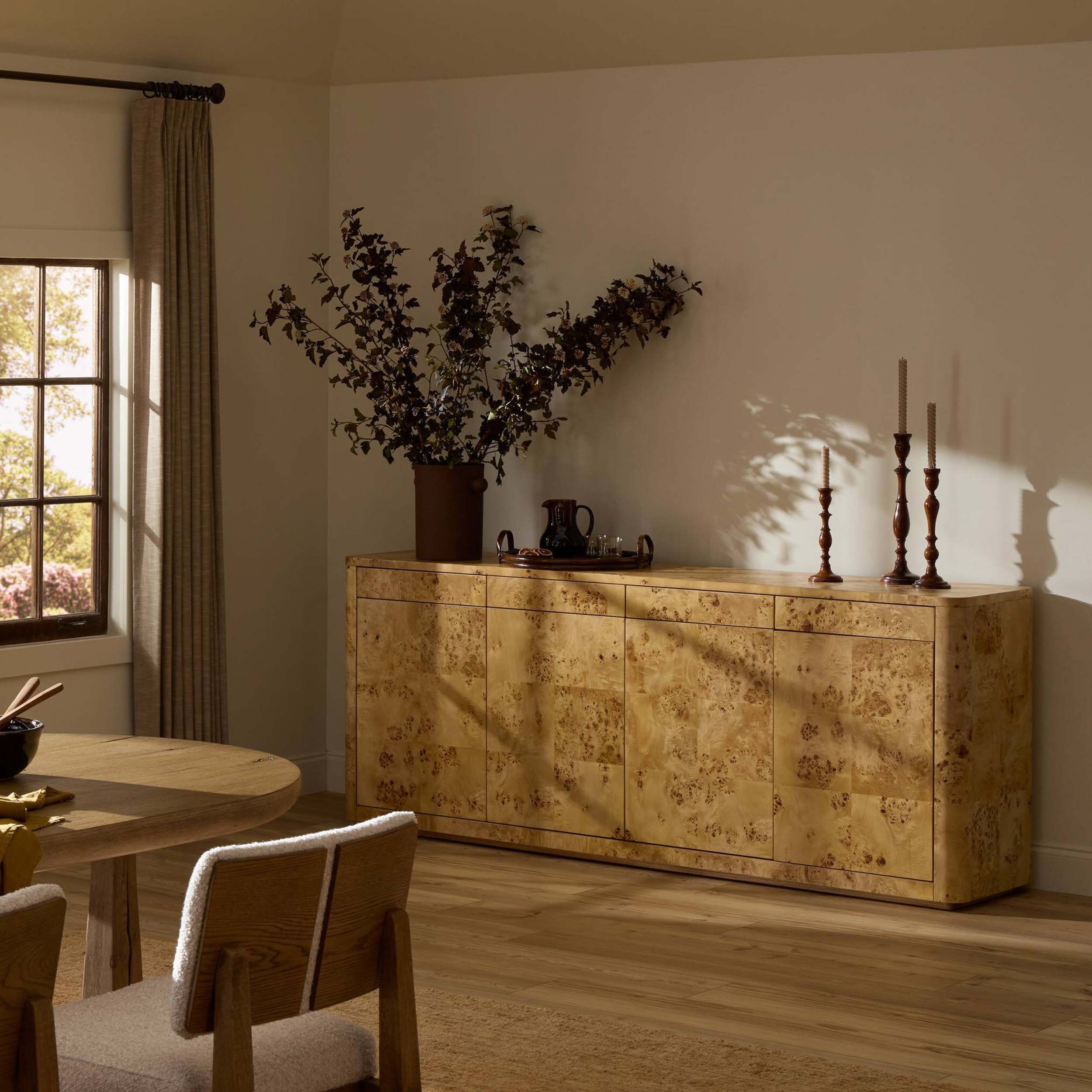 Mullins Sideboard, Natural Mappa Burl