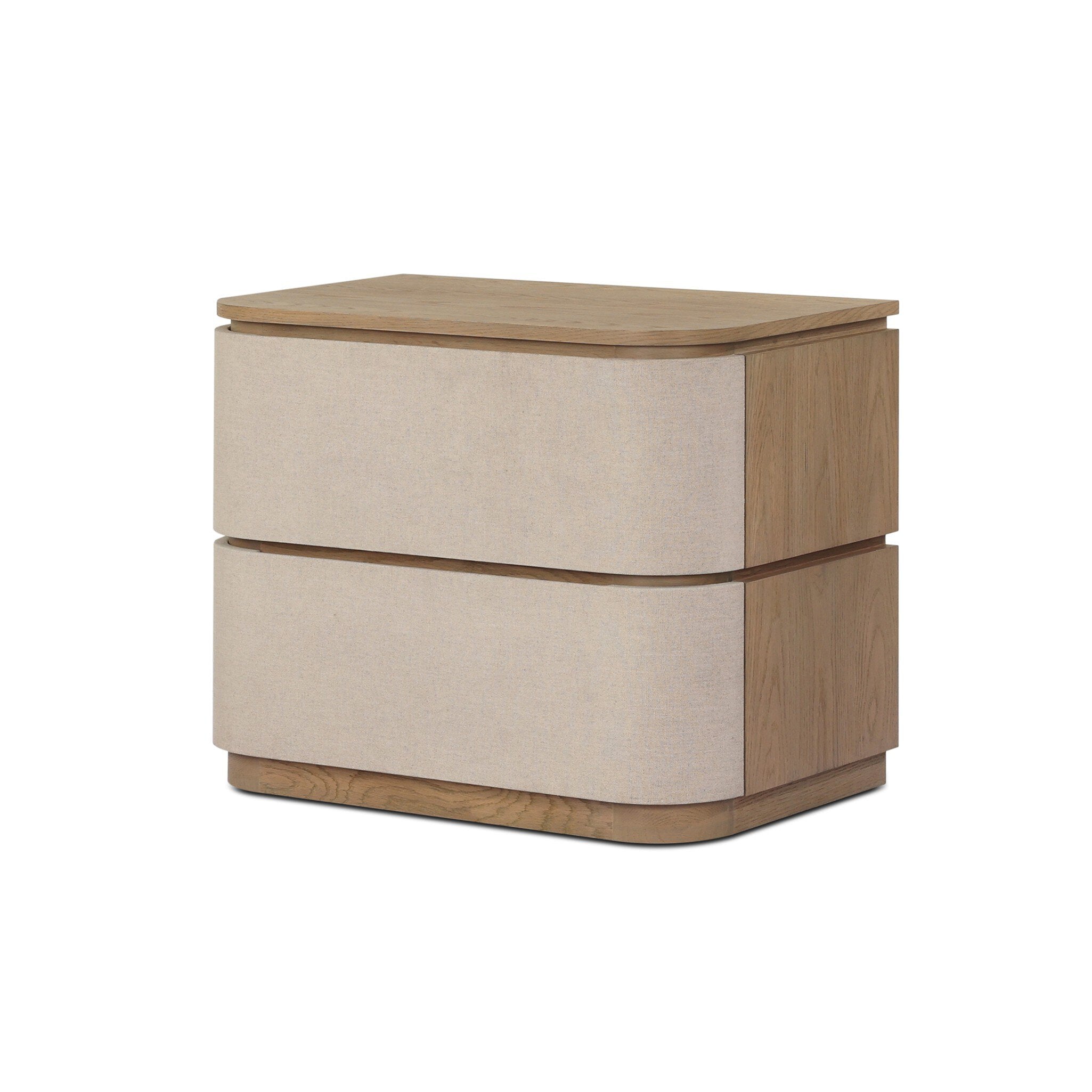 Mariella Nightstand, Beige Painted Linen