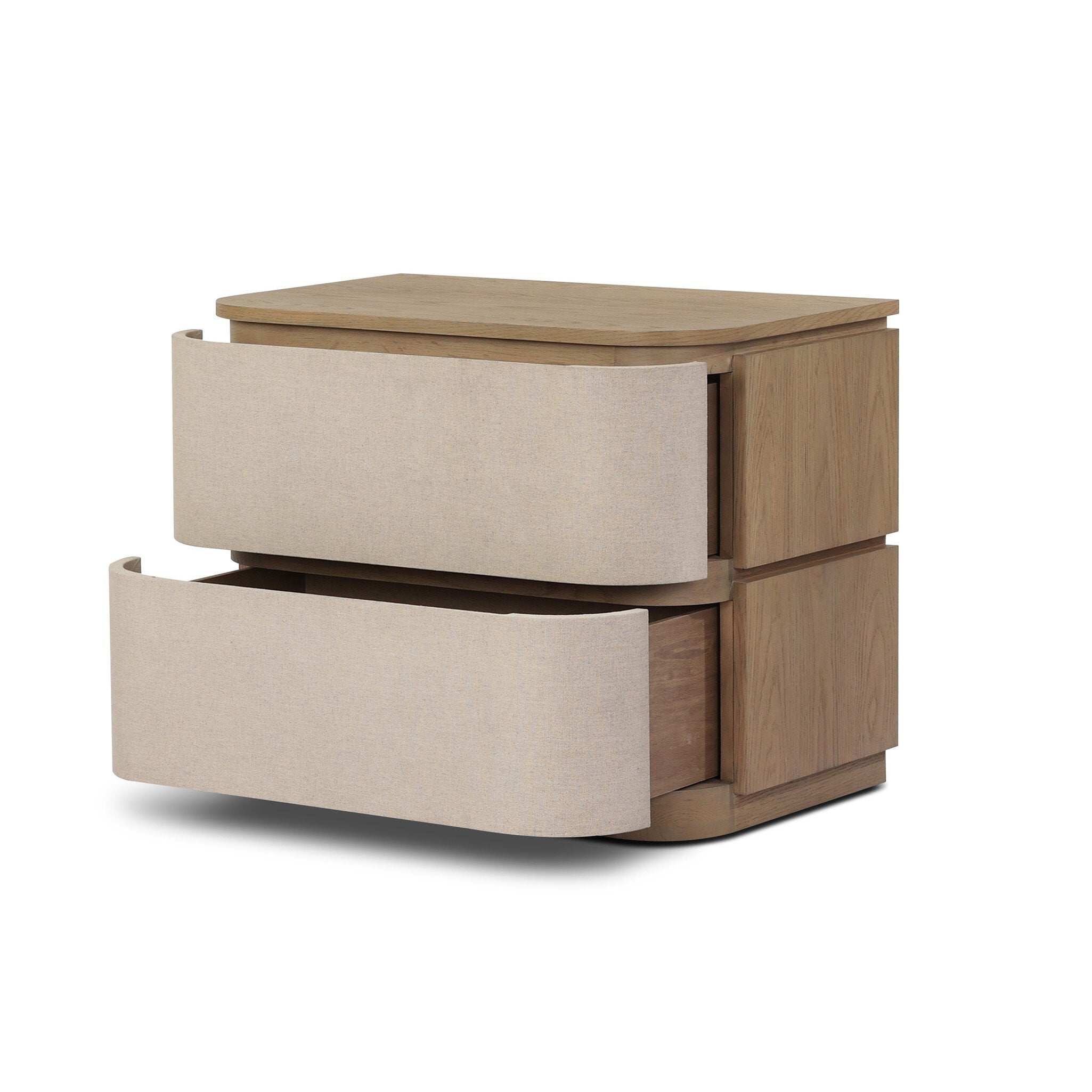 Mariella Nightstand, Beige Painted Linen