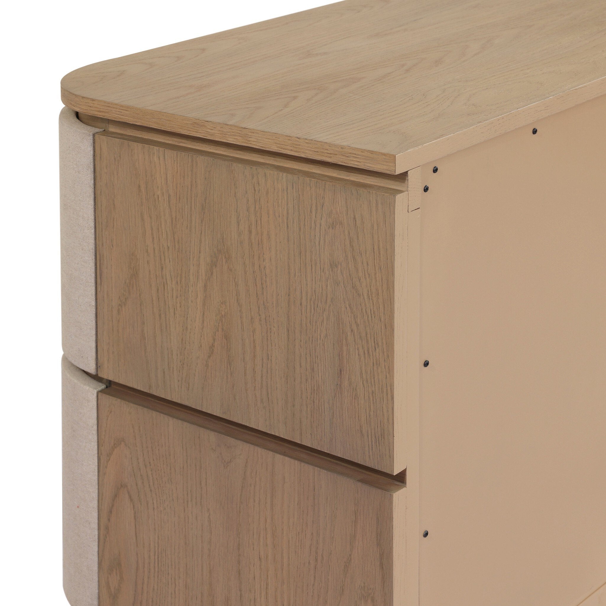 Mariella Nightstand, Beige Painted Linen