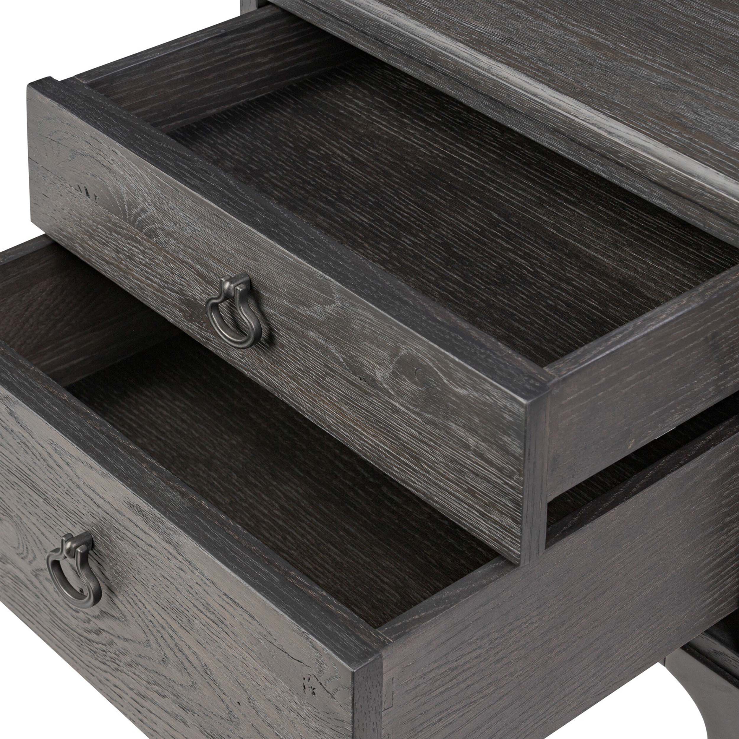 Alden Desk, Worn Black Oak Veneer