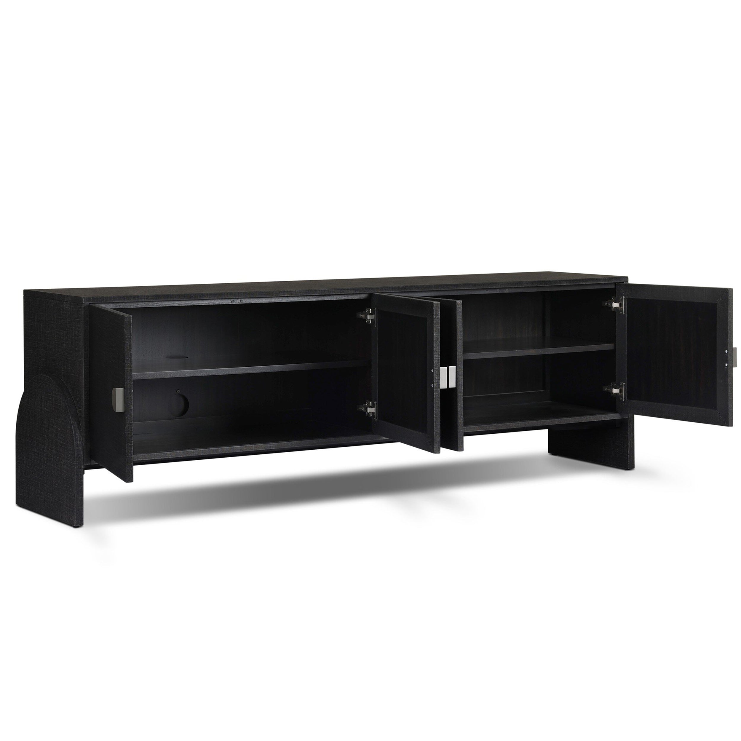 Cressida Media Console, Black Linen