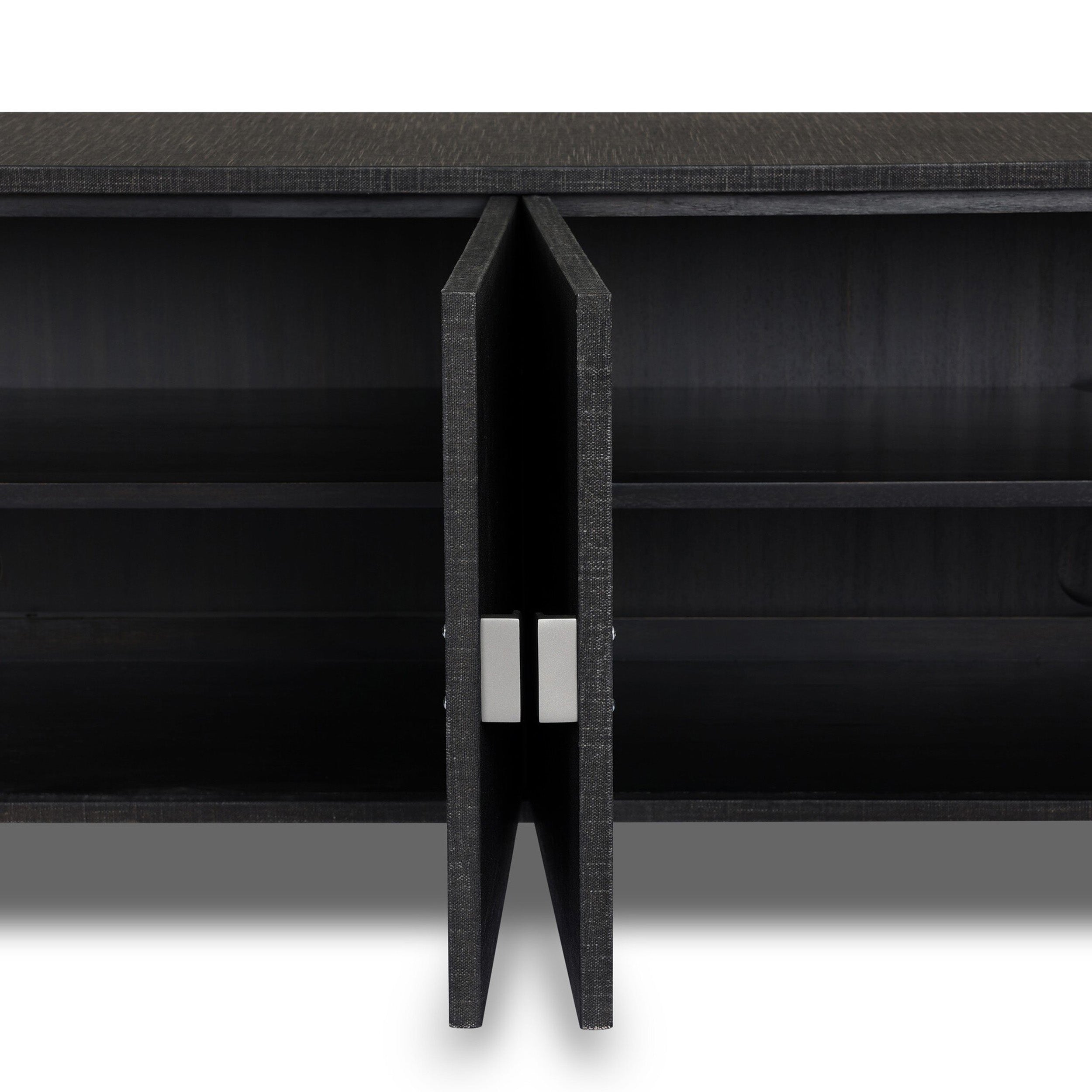 Cressida Media Console, Black Linen