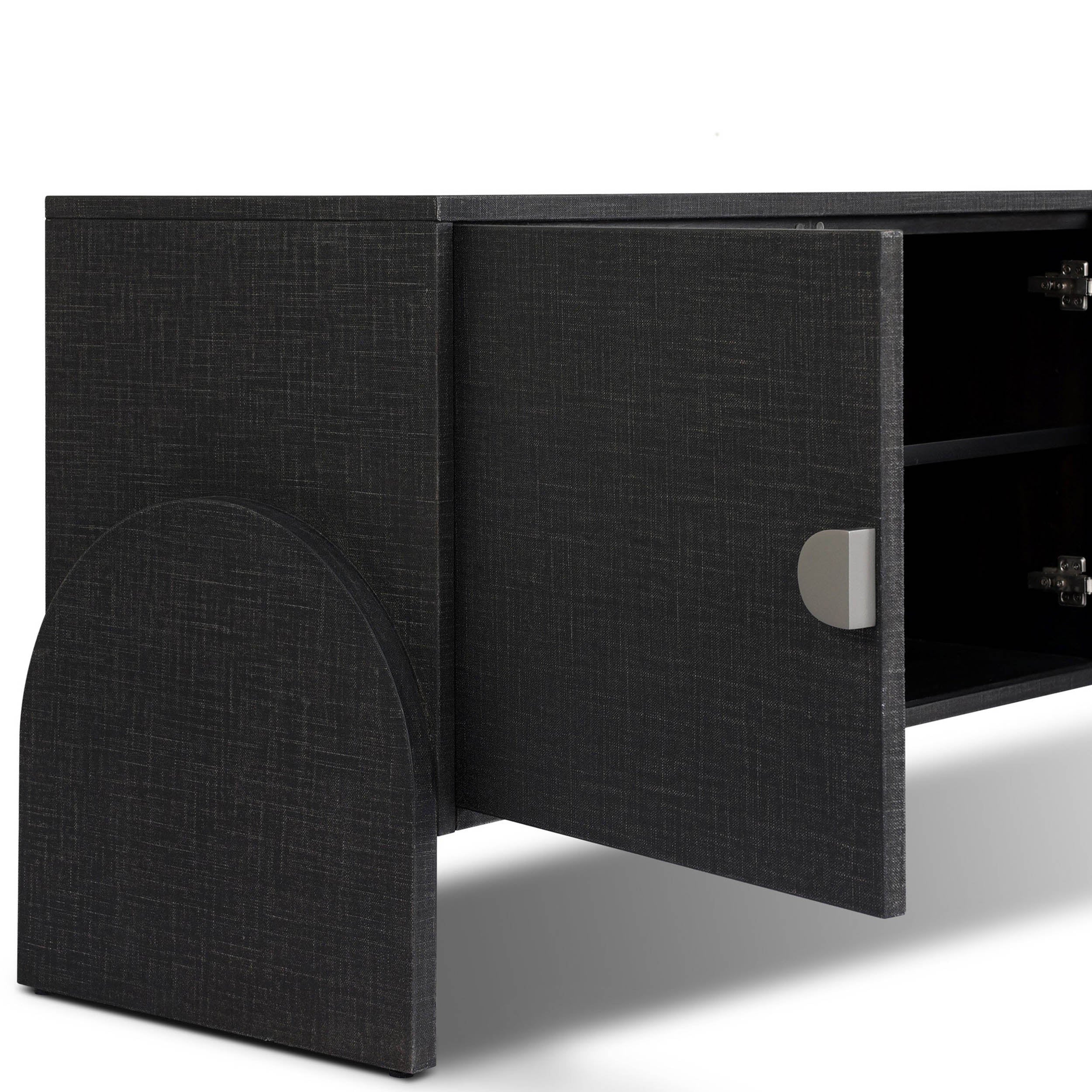 Cressida Media Console, Black Linen