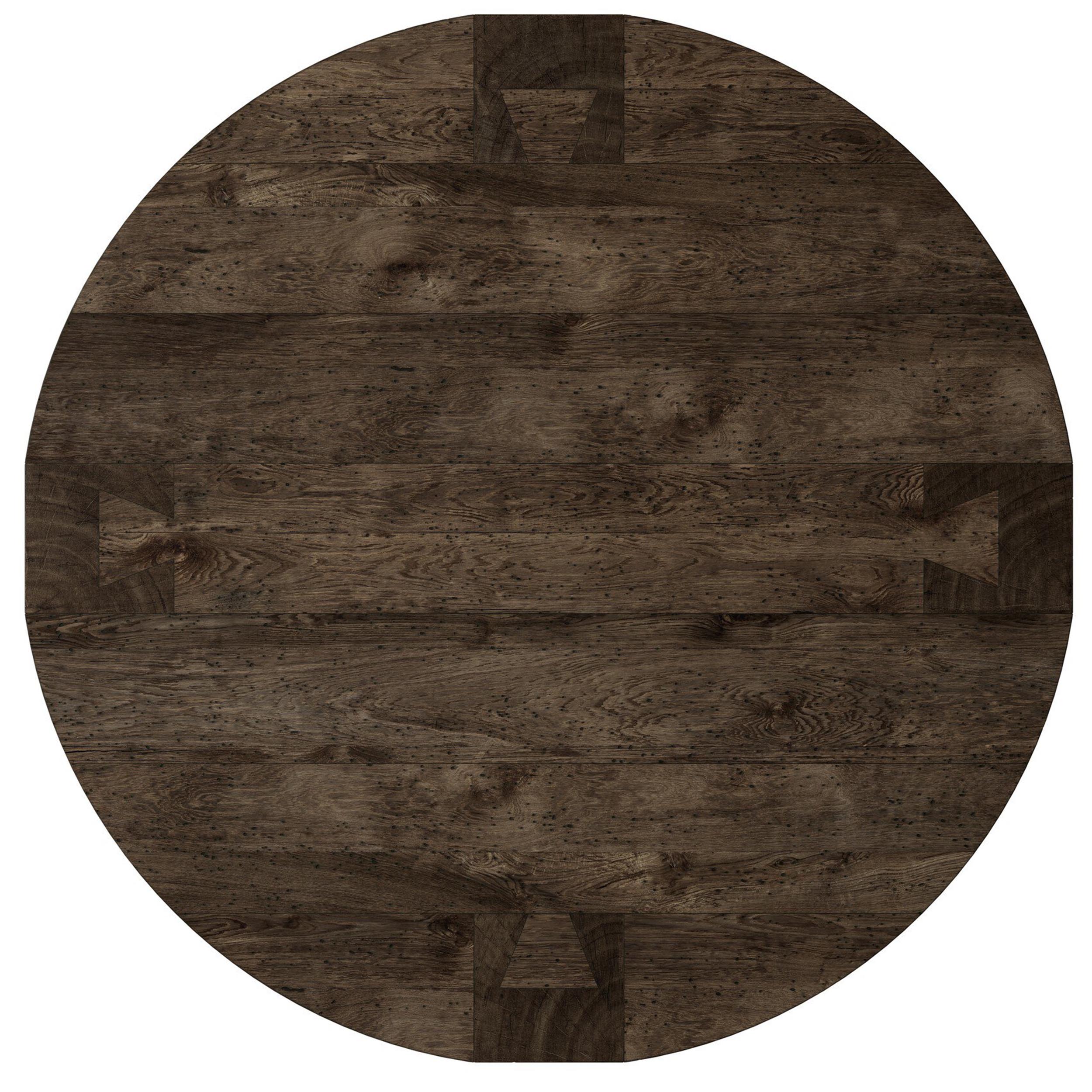 Abaso Round Coffee Table, Ebony Rustic Wormwood Oak