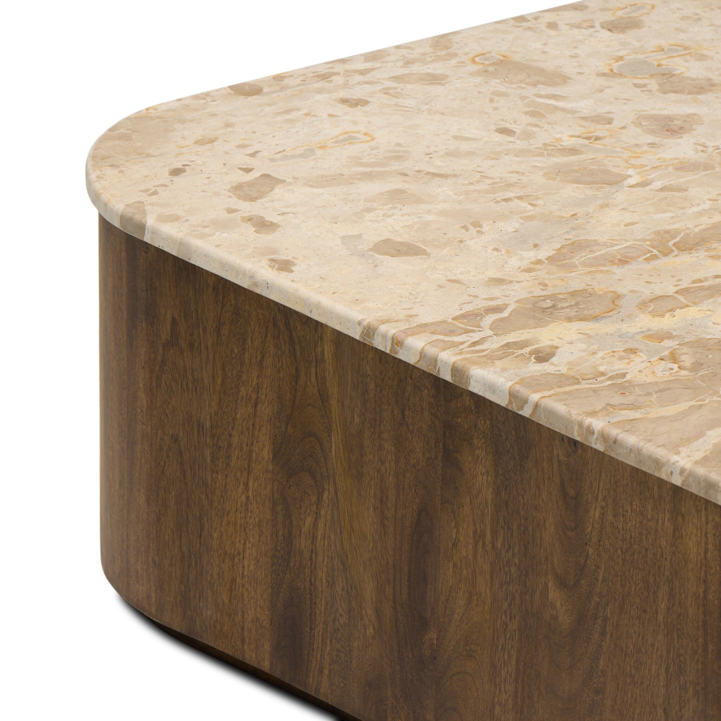 Kamina Coffee Table, Fossil Marble