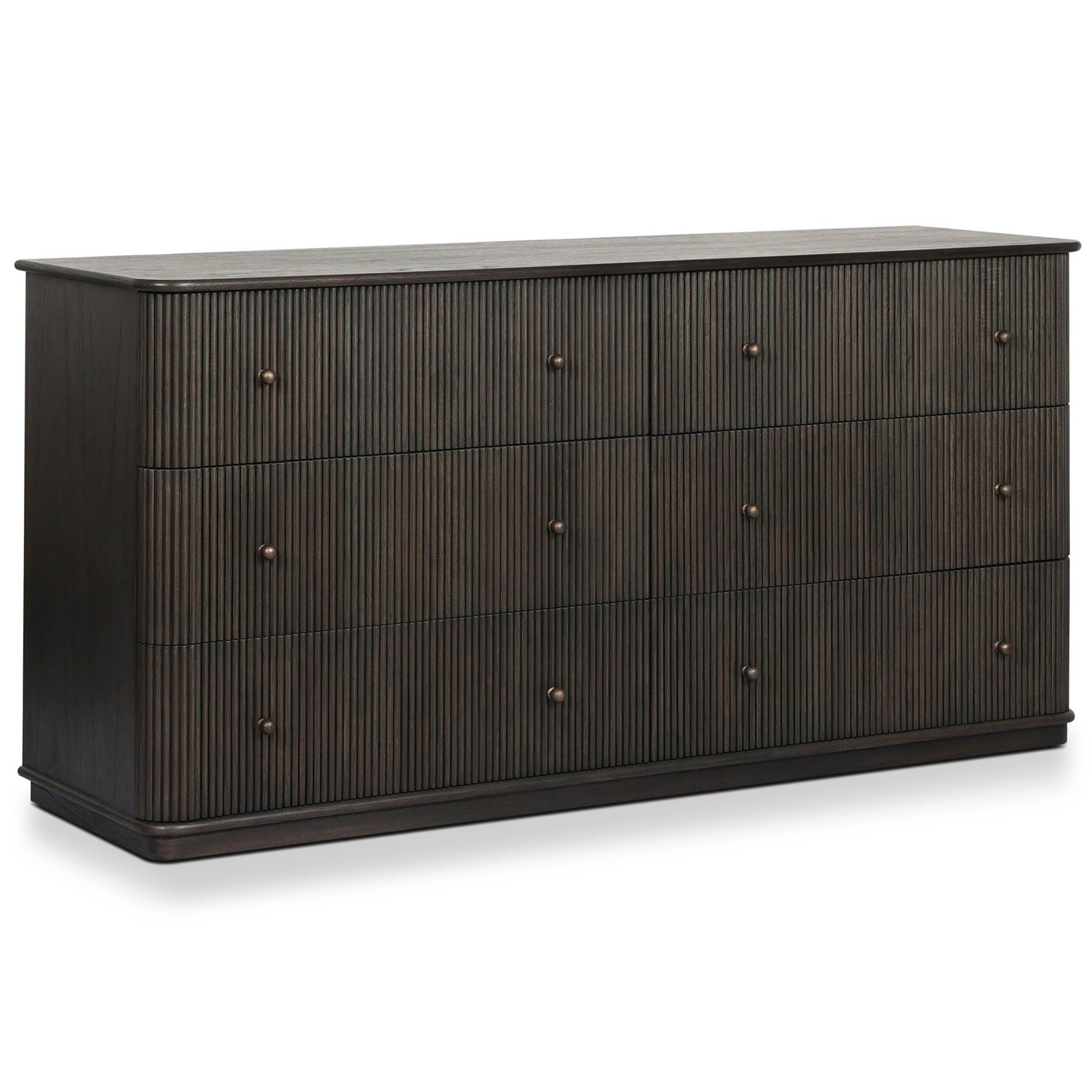 Ona 6-Drawer Dresser, Smoked Black Mindi