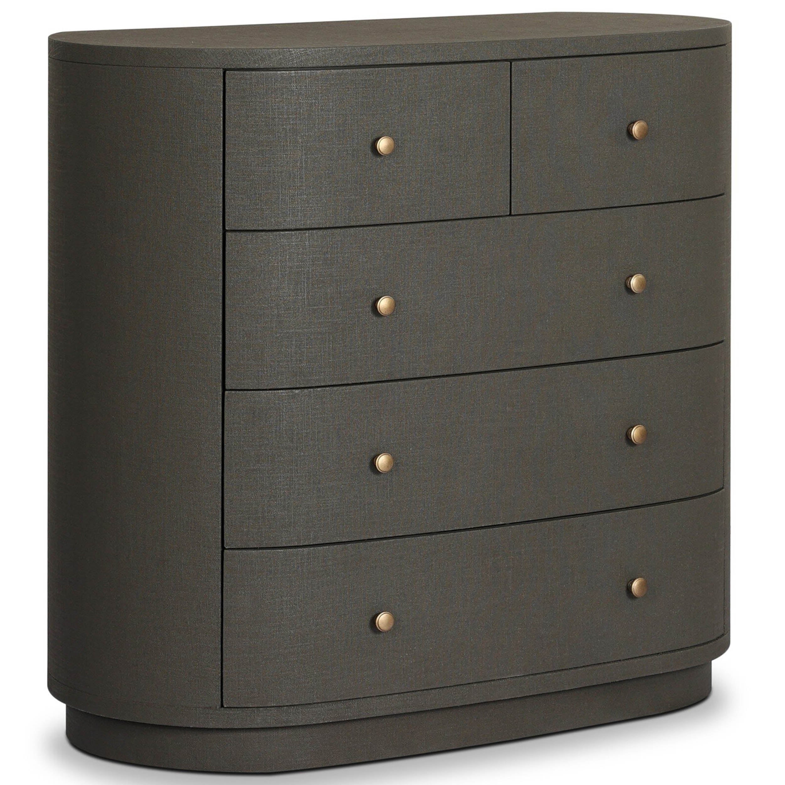 Amelia Chest, Dark Green Lacquered Linen