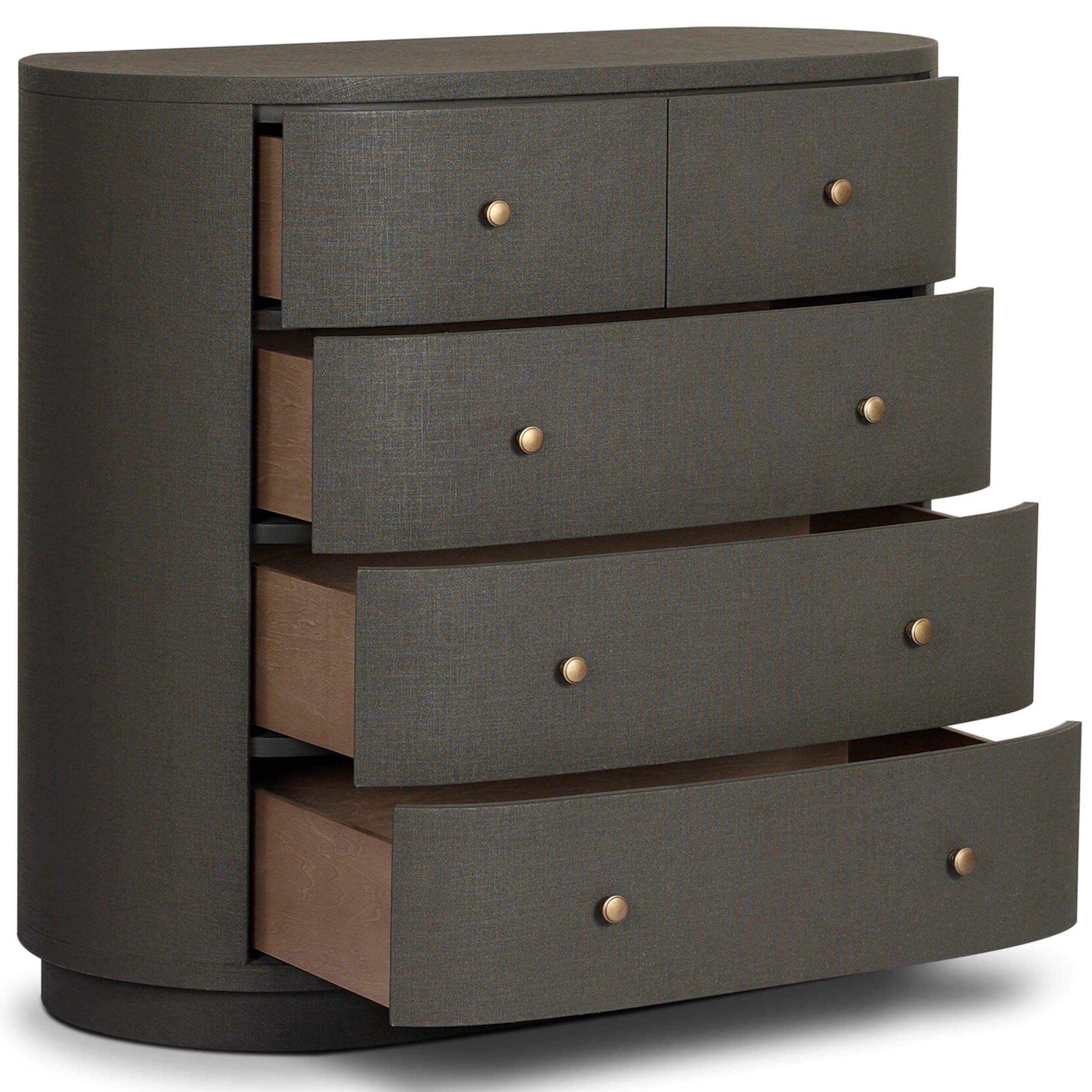 Amelia Chest, Dark Green Lacquered Linen