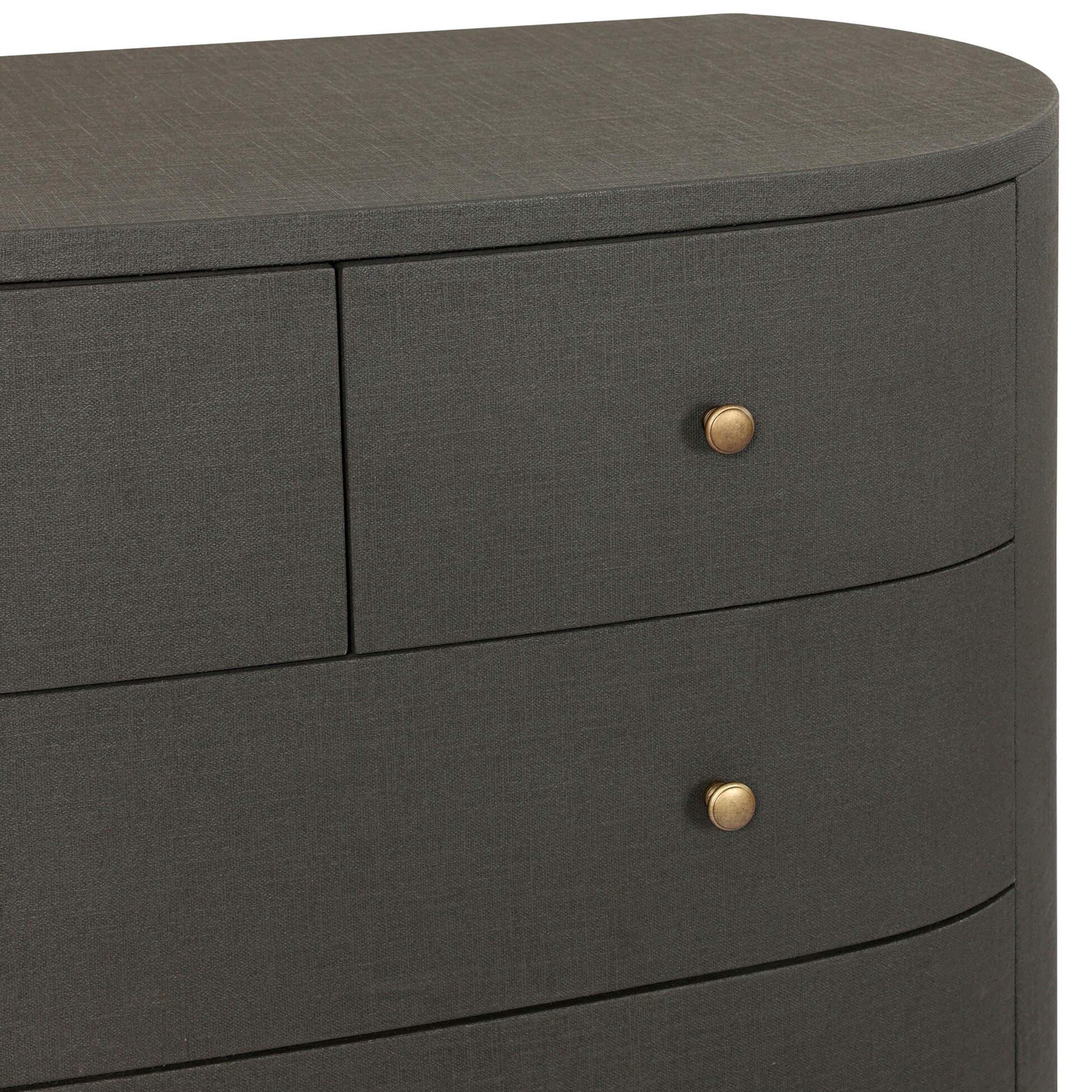 Amelia Chest, Dark Green Lacquered Linen
