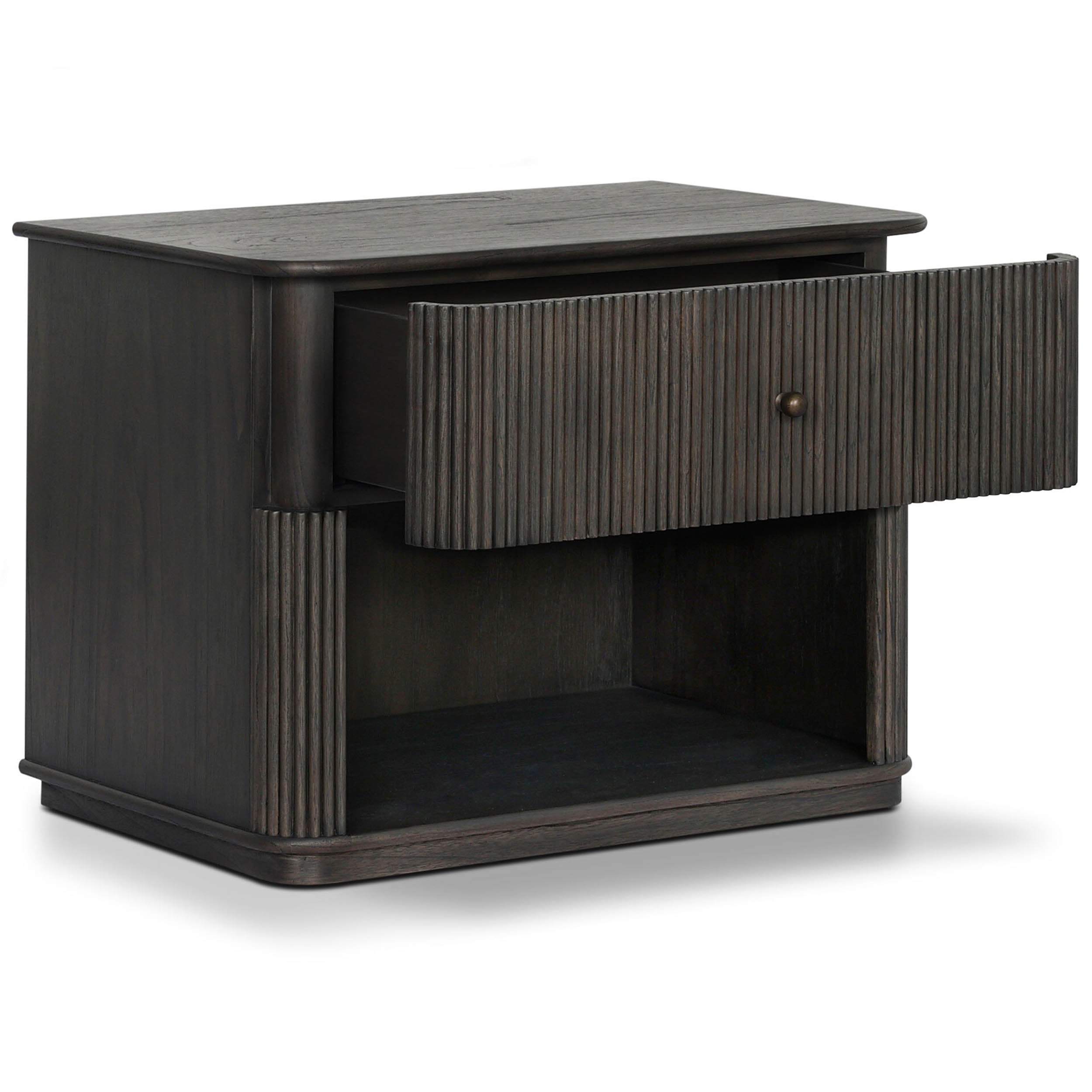 Ona Nightstand, Smoked Black Mindi Veneer