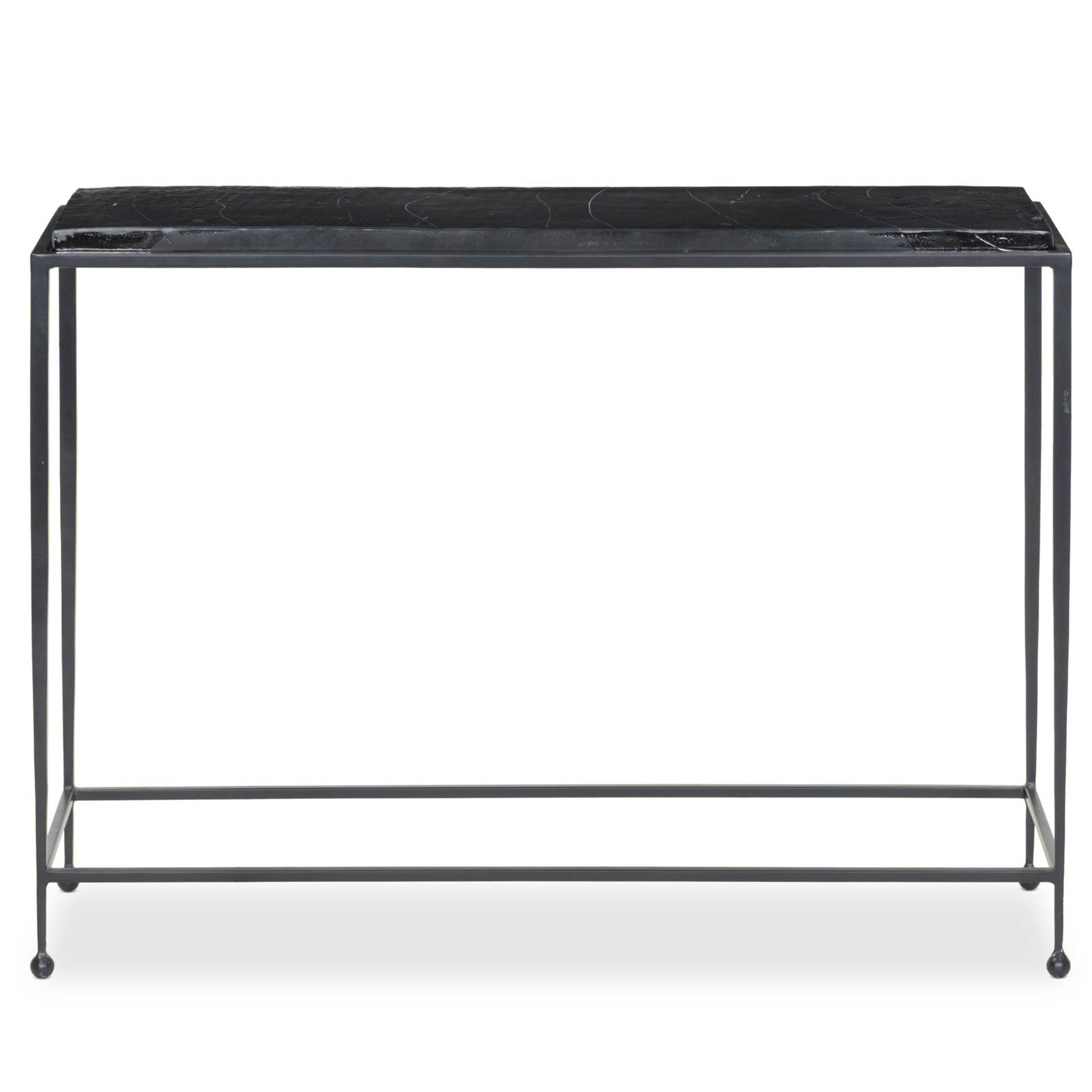 Dalston Cast Glass Console Table, Smoked Black Cast Glass
