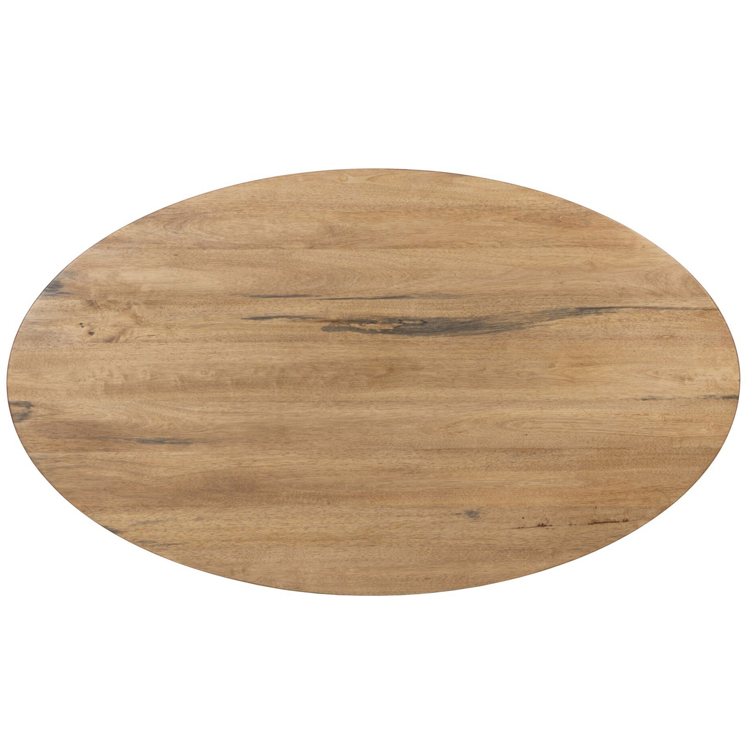 Bibianna Oval Dining Table, Smoked Honey/Blush Marble