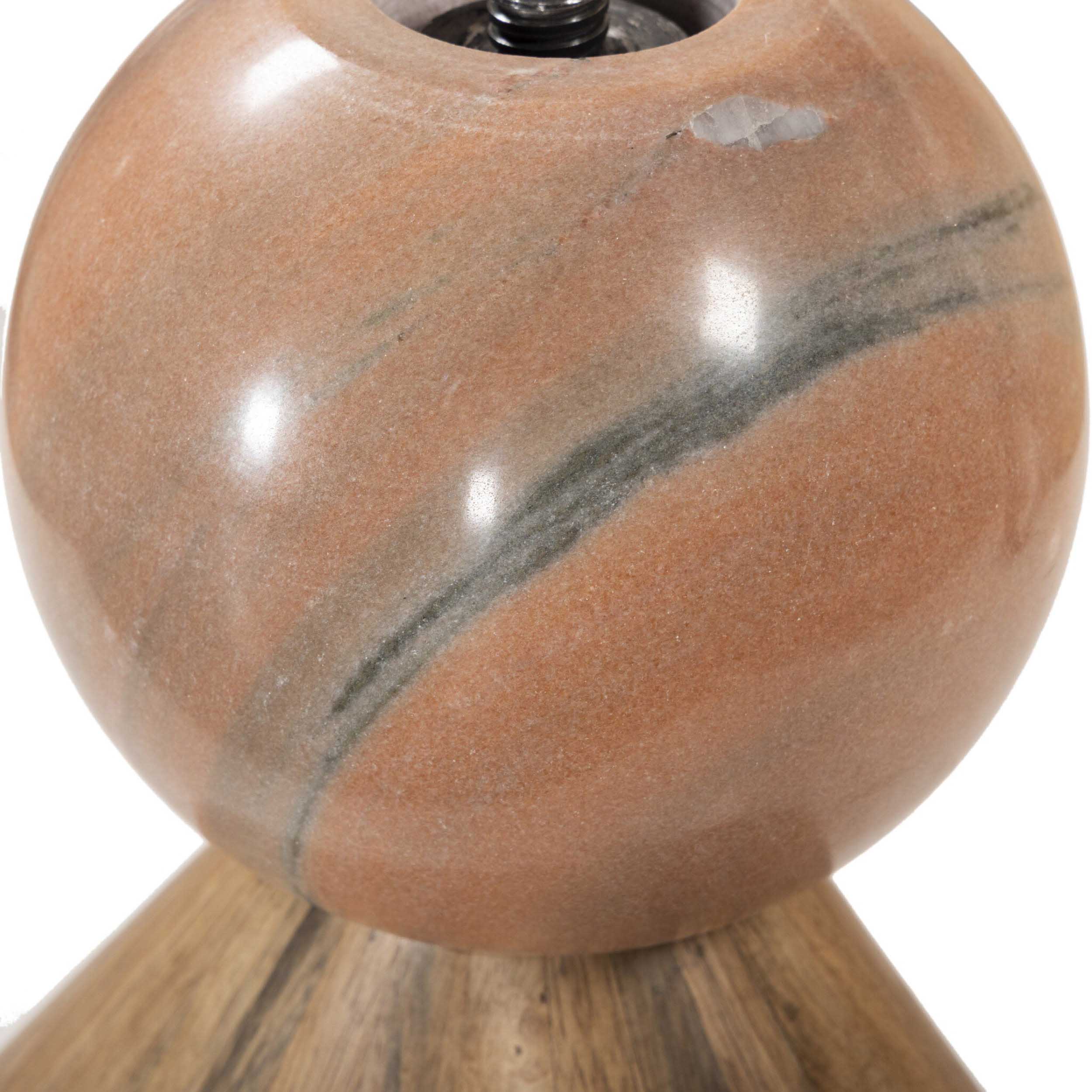 Bibianna Oval Dining Table, Smoked Honey/Blush Marble