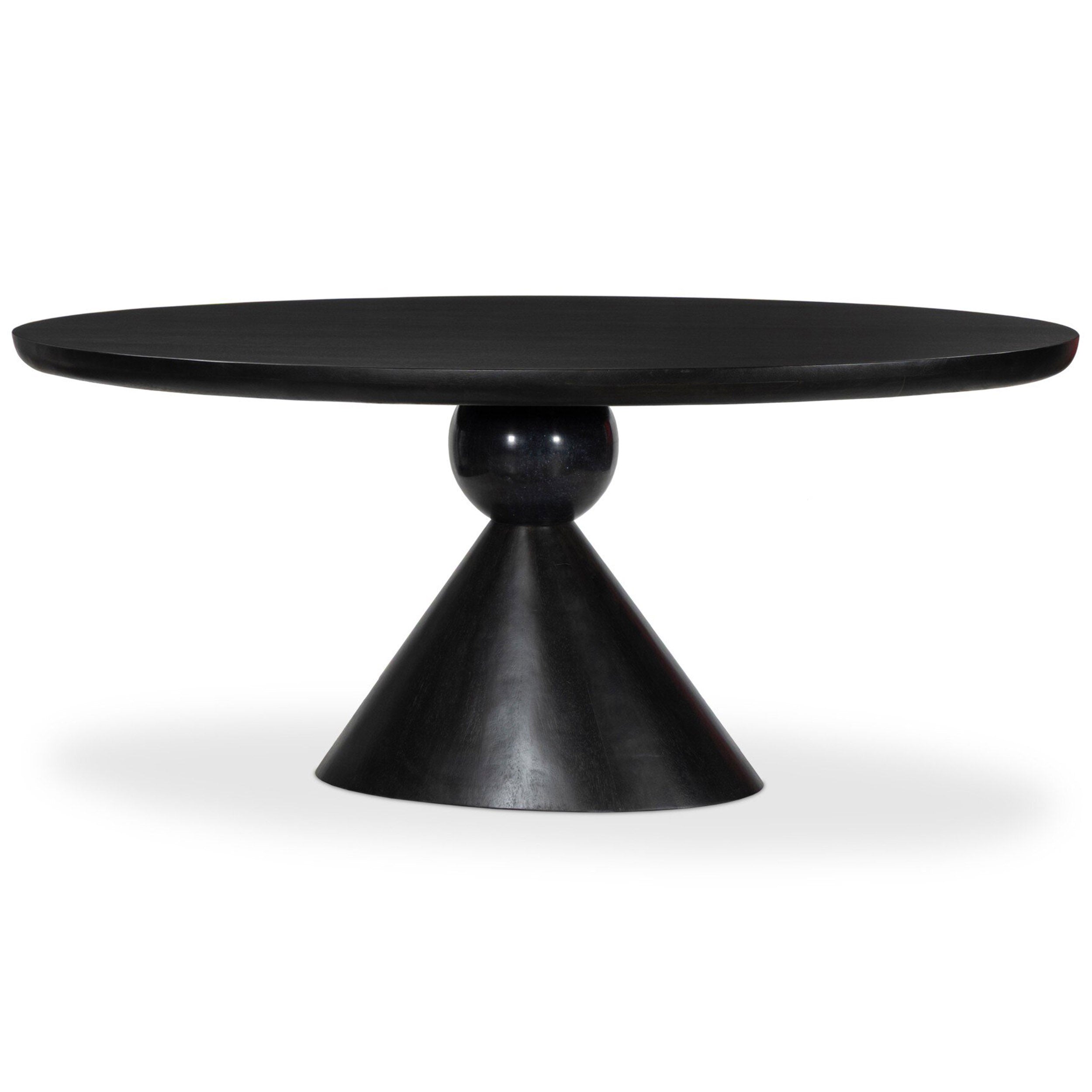 Bibianna Oval Dining Table, Worn Black Parawood
