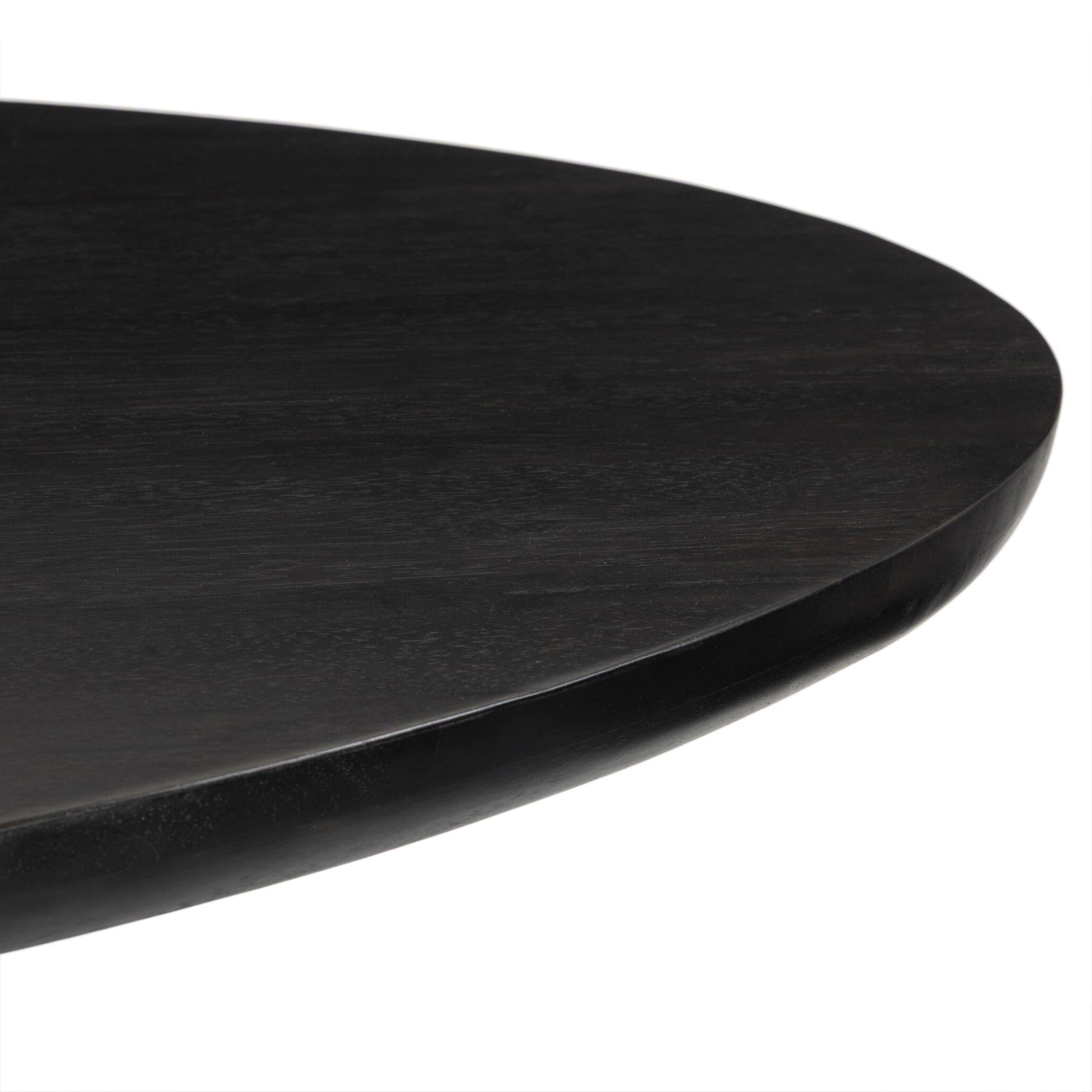 Bibianna Oval Dining Table, Worn Black Parawood