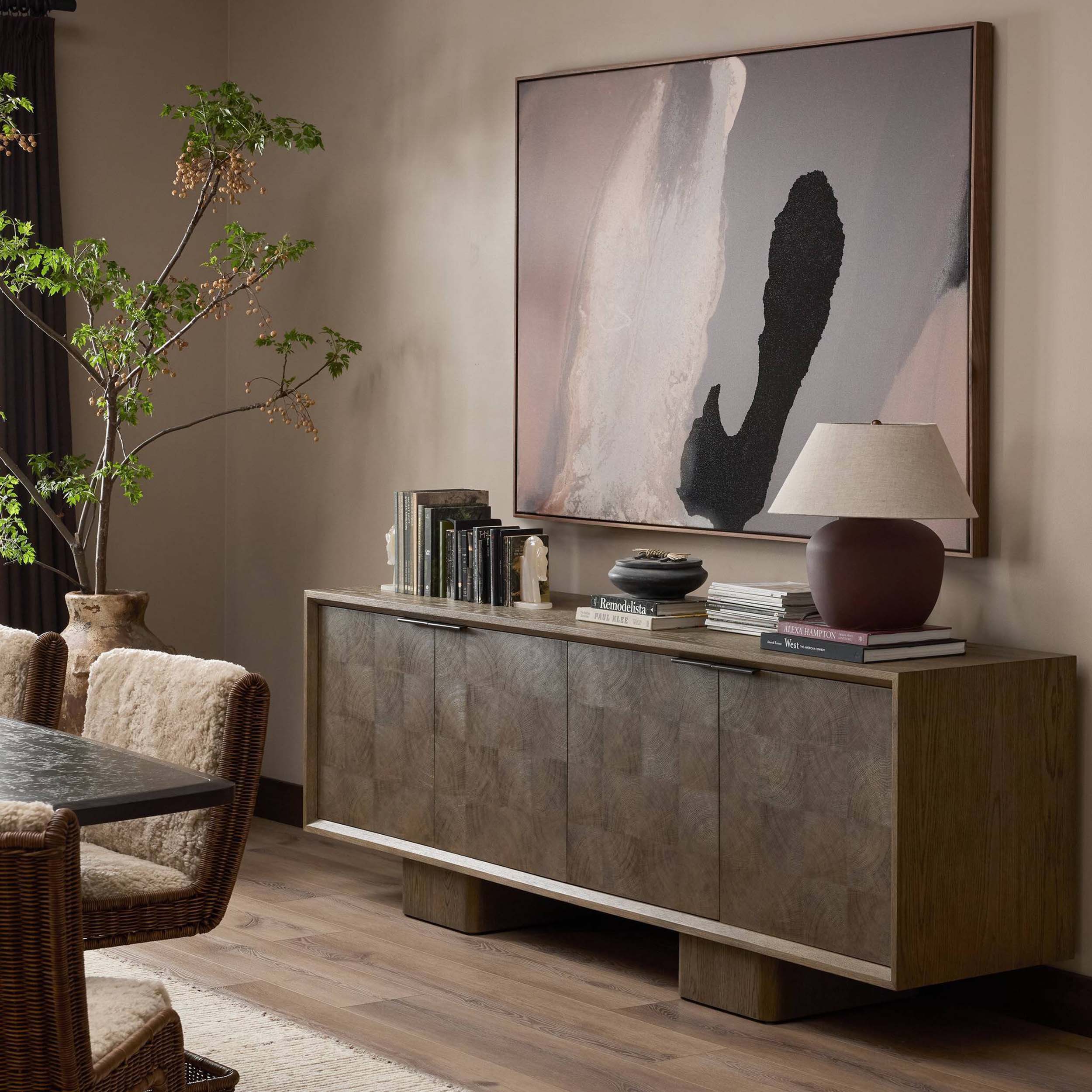 Salta Sideboard, Brown Oak Thick Veneer