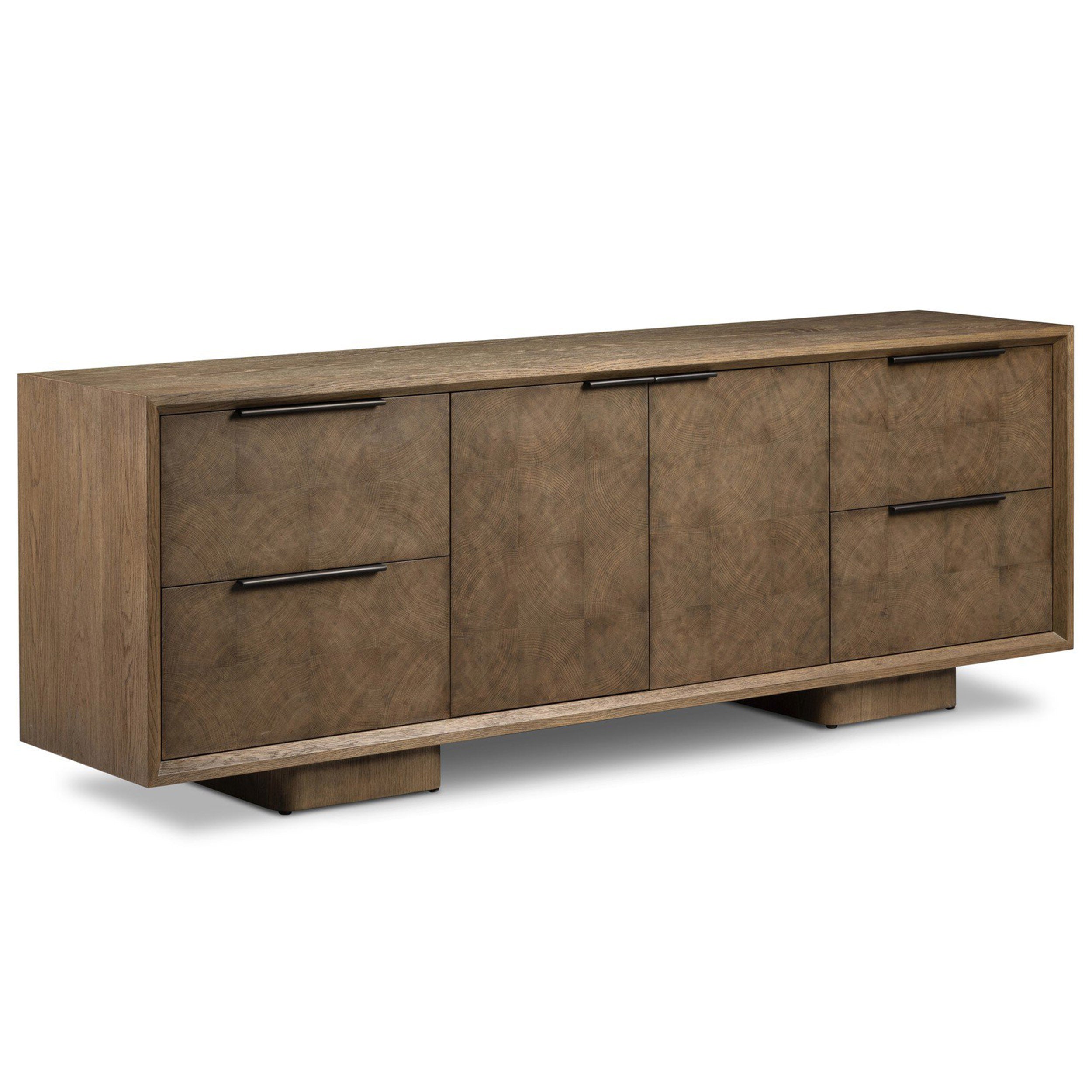 Salta Media Console, Brown Oak Thick Veneer