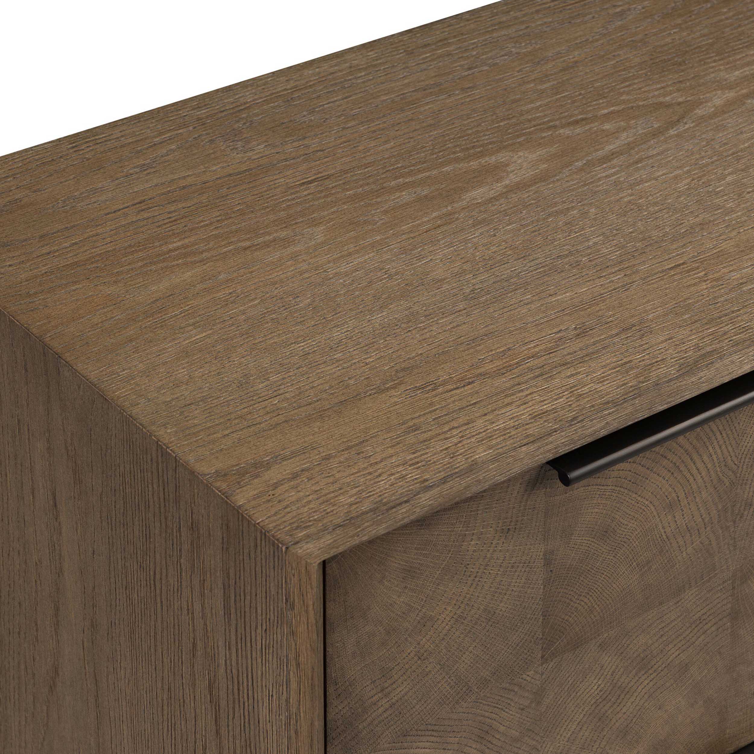 Salta Media Console, Brown Oak Thick Veneer