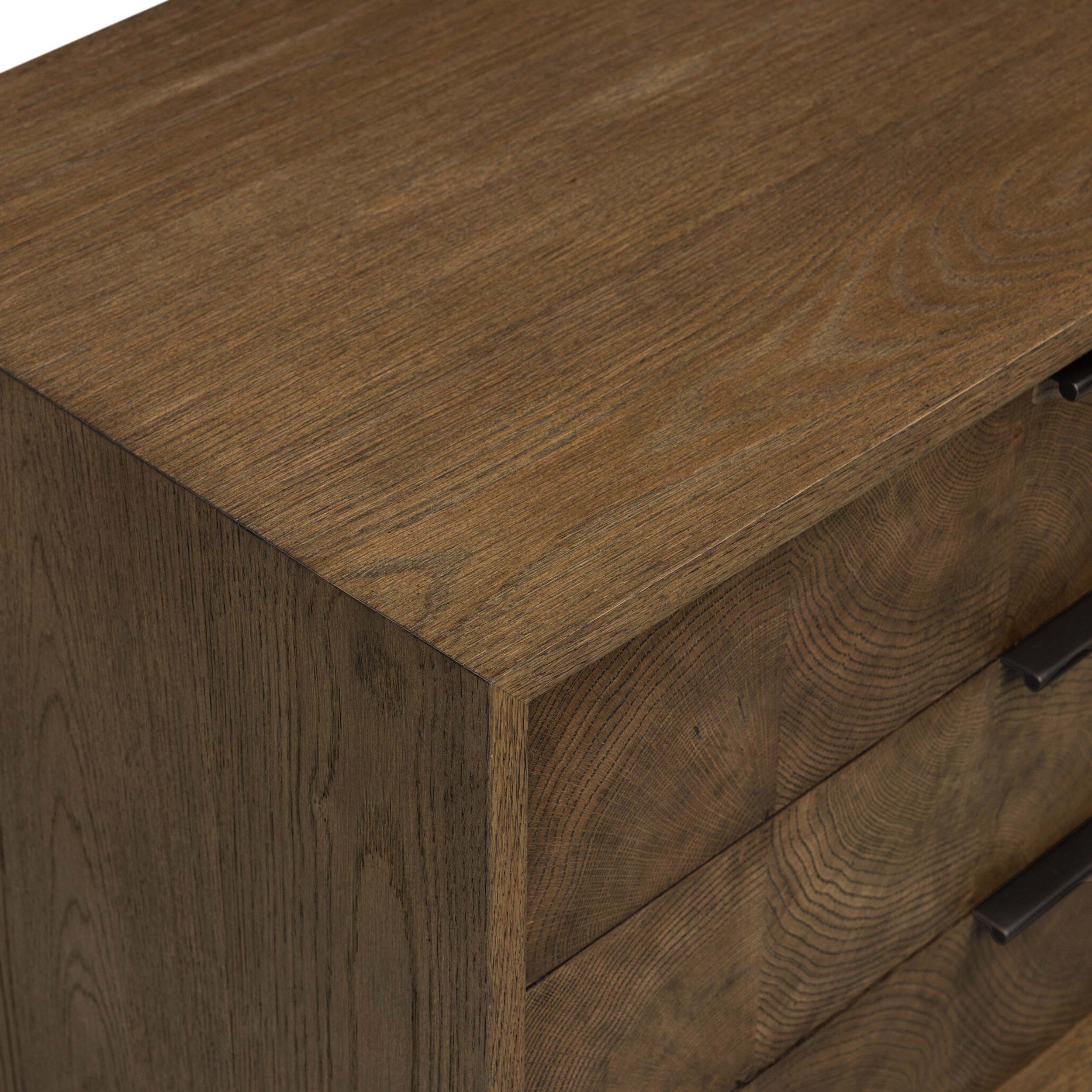 Salta Nightstand, Brown Oak Thin Oyster