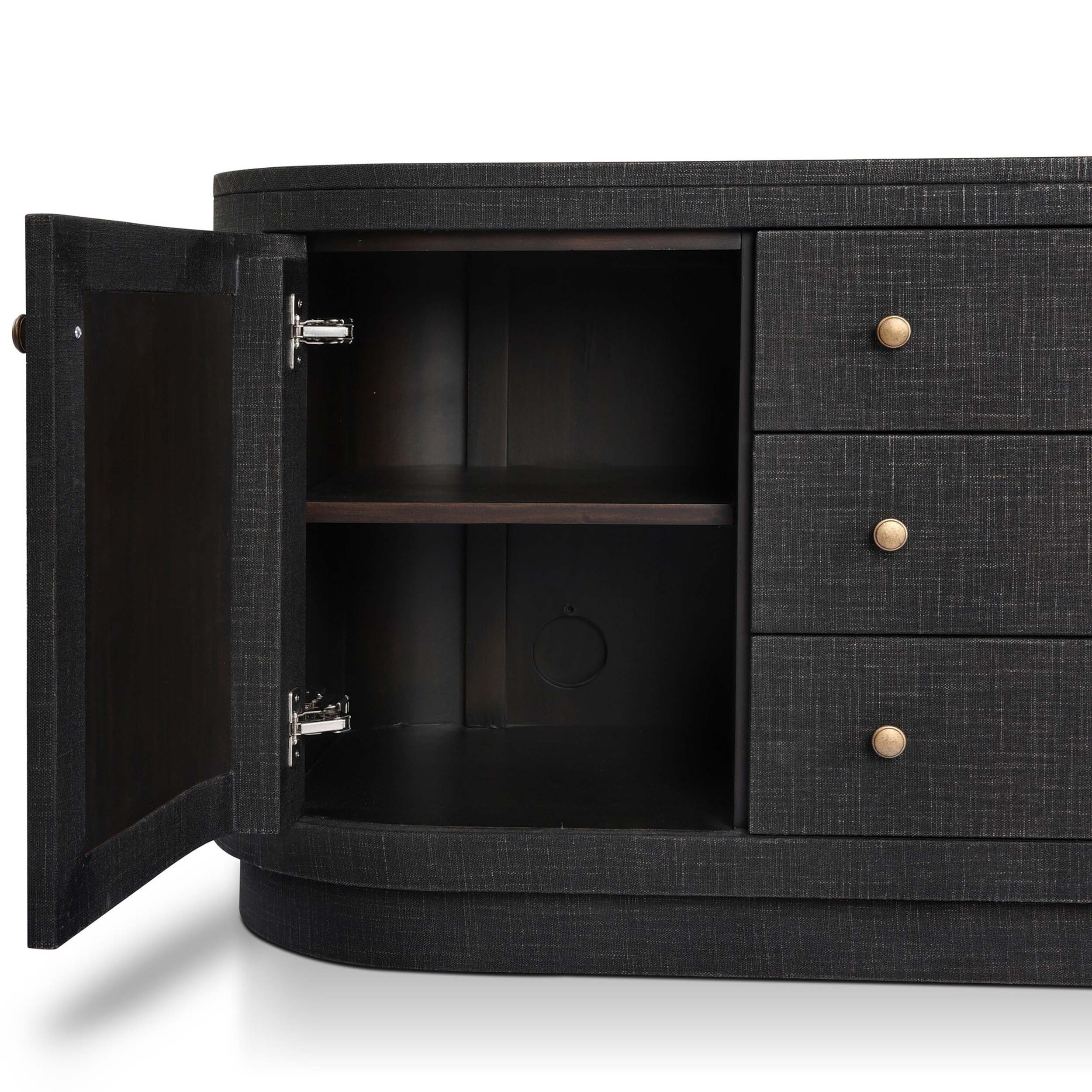 Amelia Media Console, Light Antique Brass