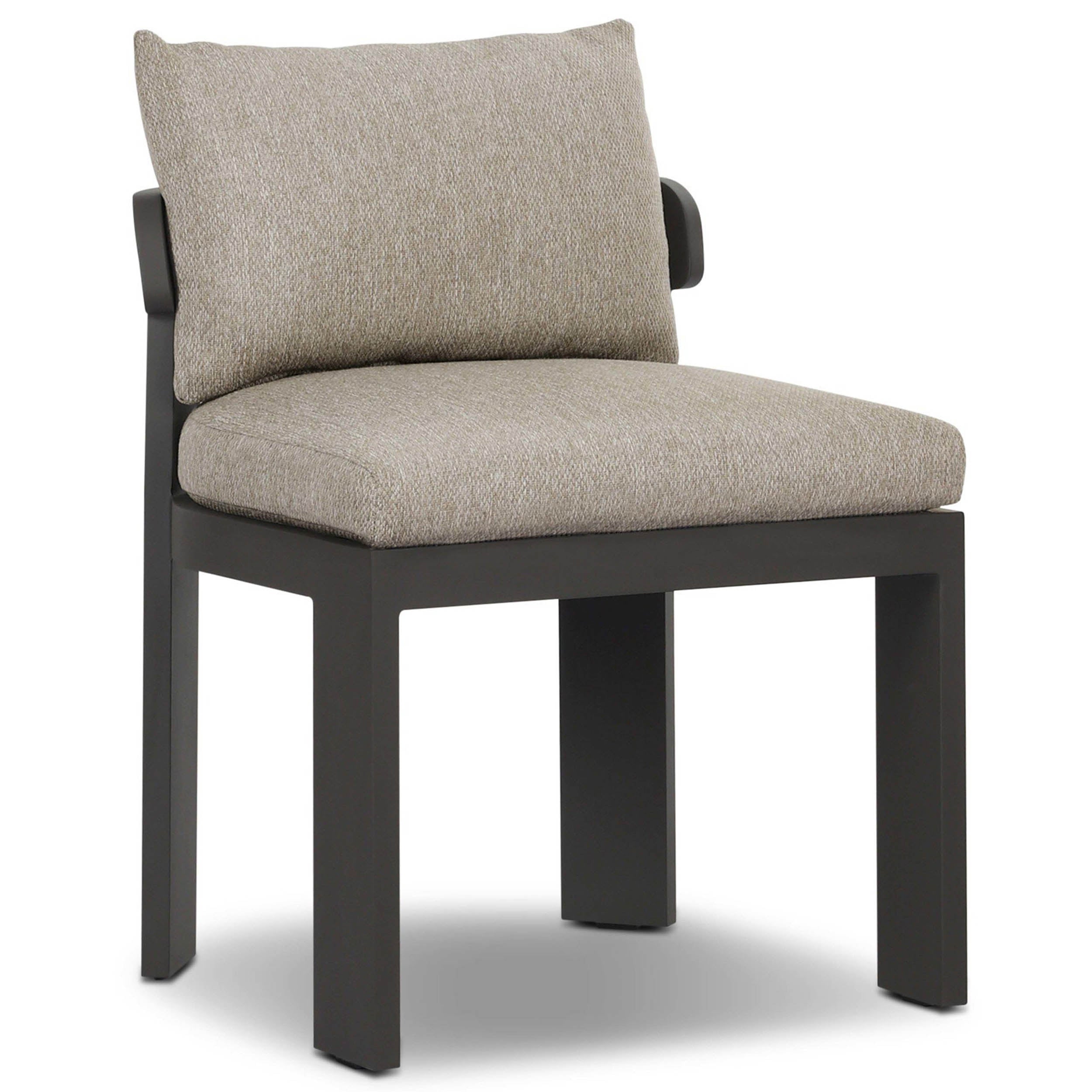 Jackson Outdoor Metal Armless Dining Chair, Concha Fog