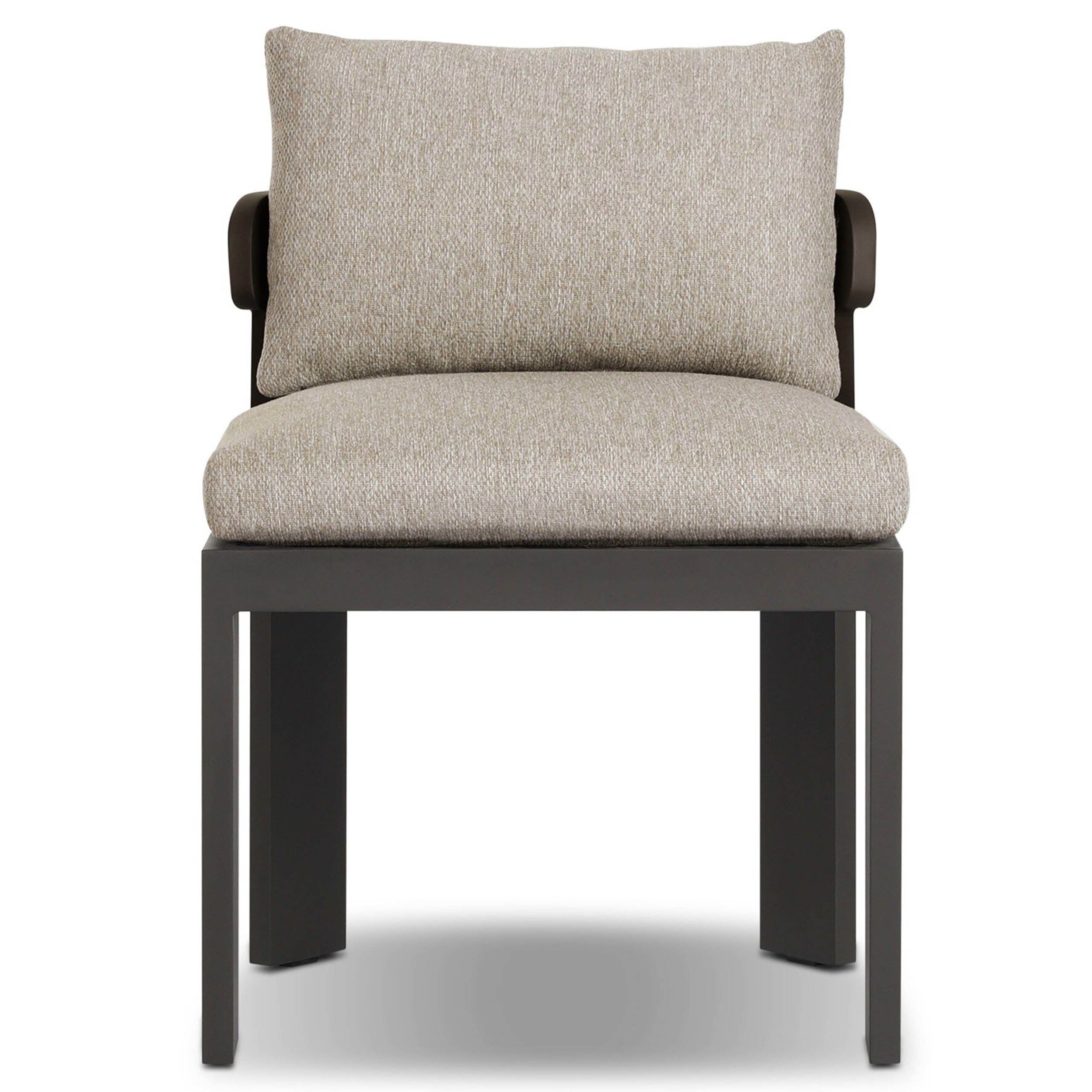 Jackson Outdoor Metal Armless Dining Chair, Concha Fog