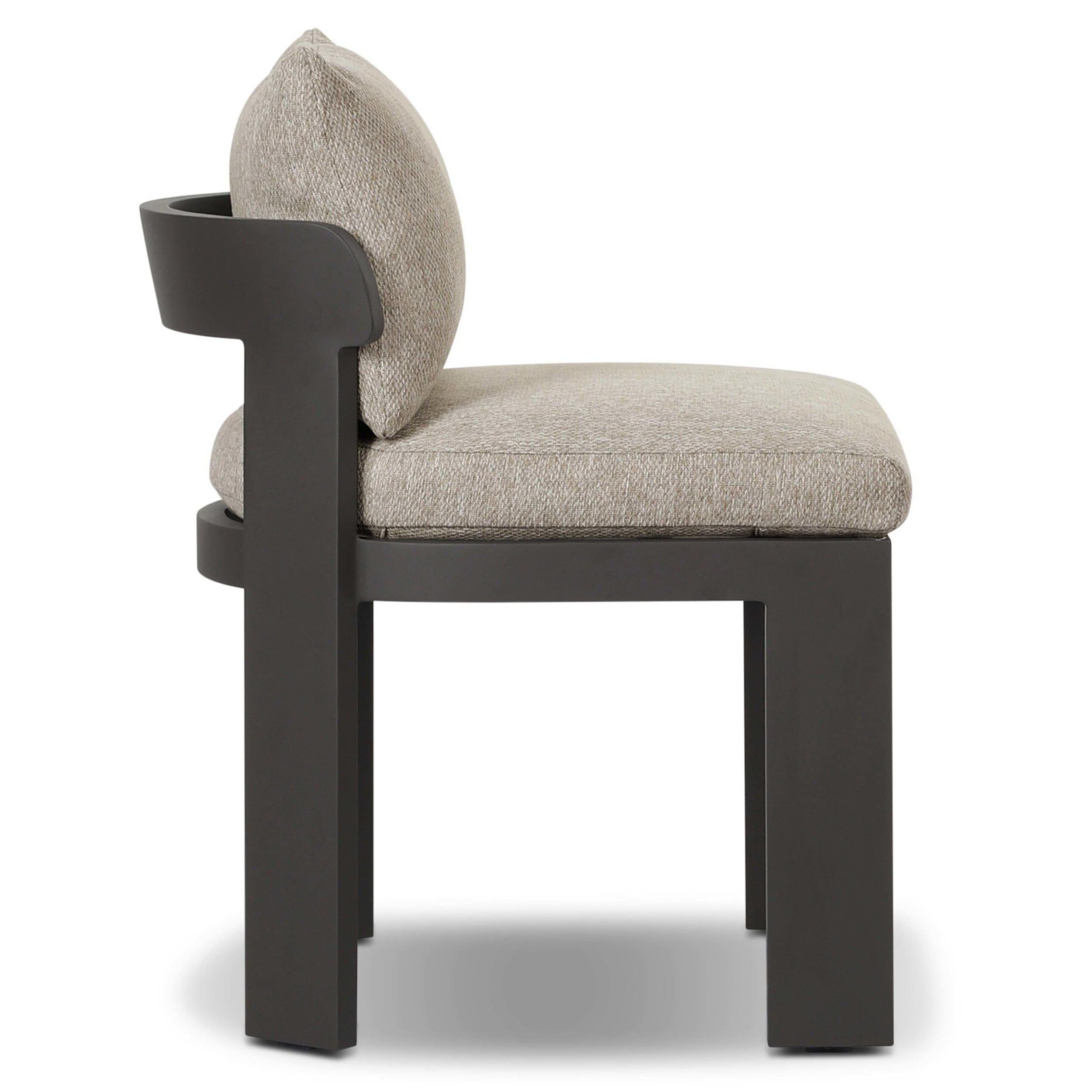 Jackson Outdoor Metal Armless Dining Chair, Concha Fog